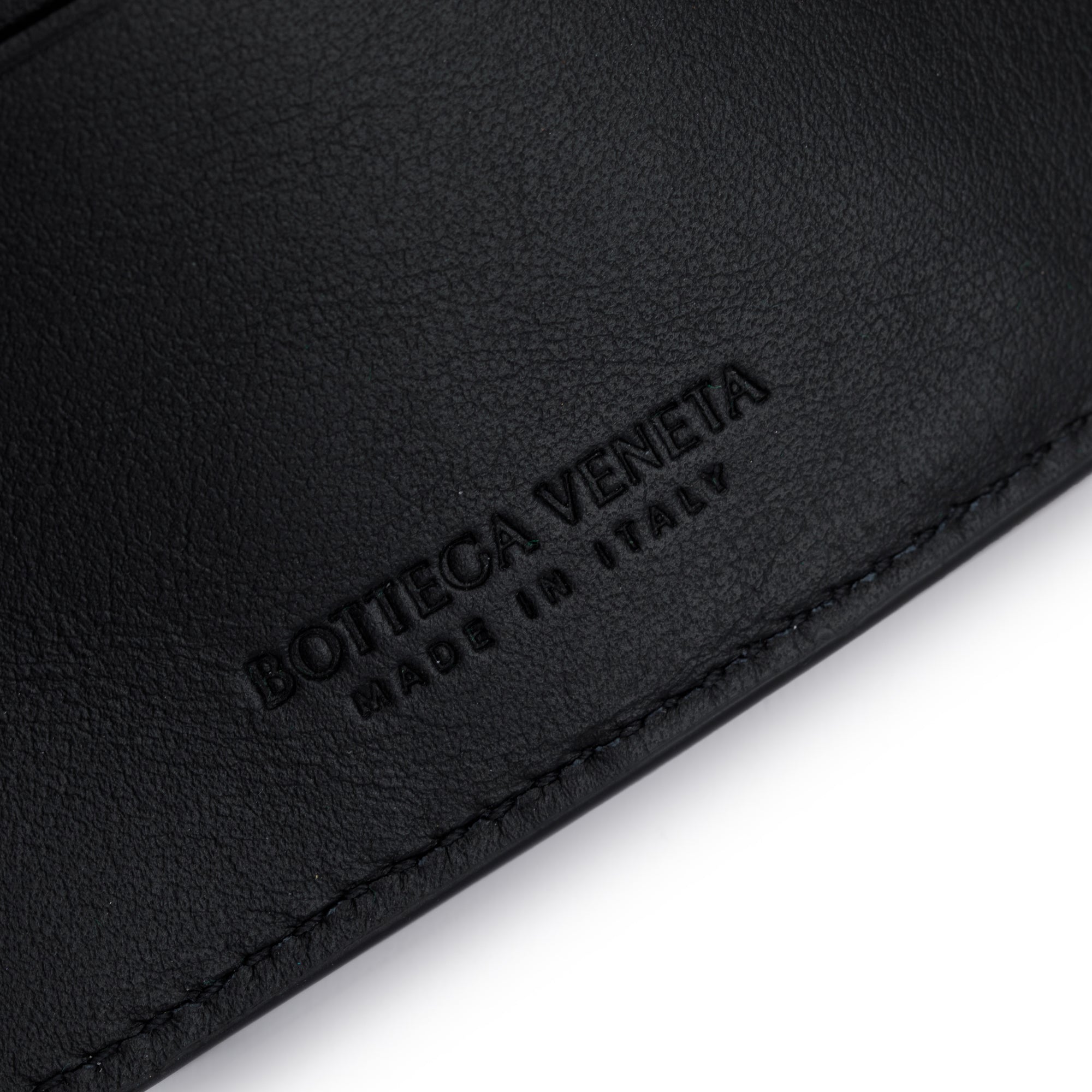 Bottega Veneta Black Intrecciato Leather Cassette Bi-Fold Wallet