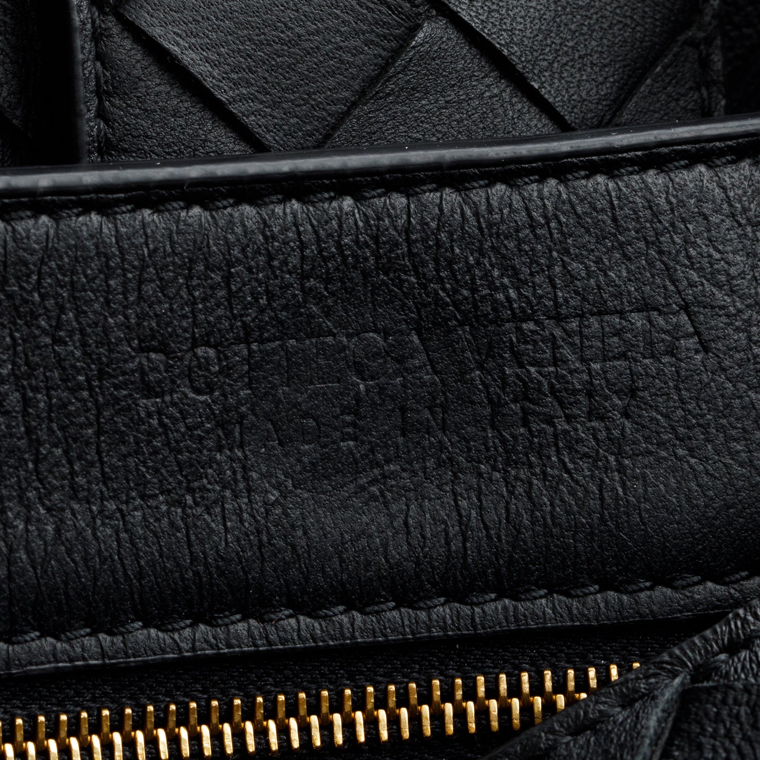 Bottega Veneta Black Intrecciato Leather Medium Andiamo Bag