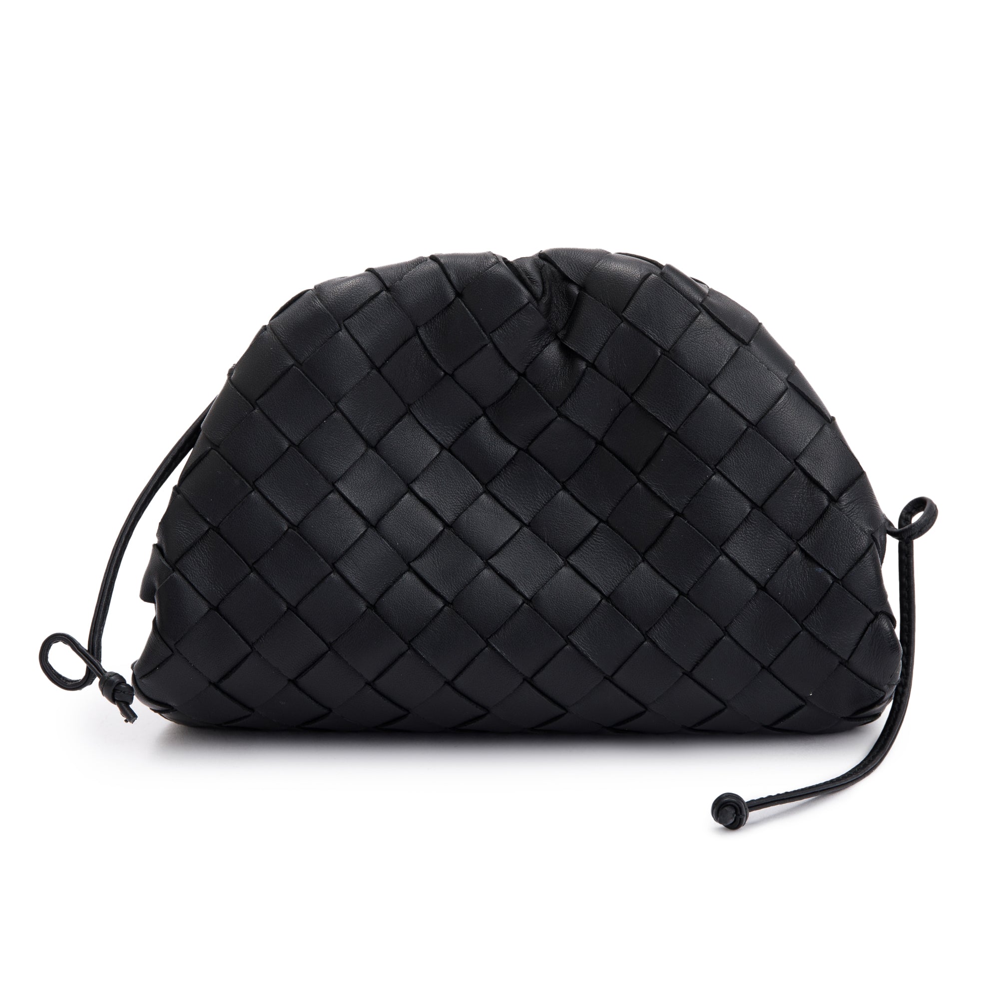 Bottega Veneta Black Intrecciato Leather Mini Pouch