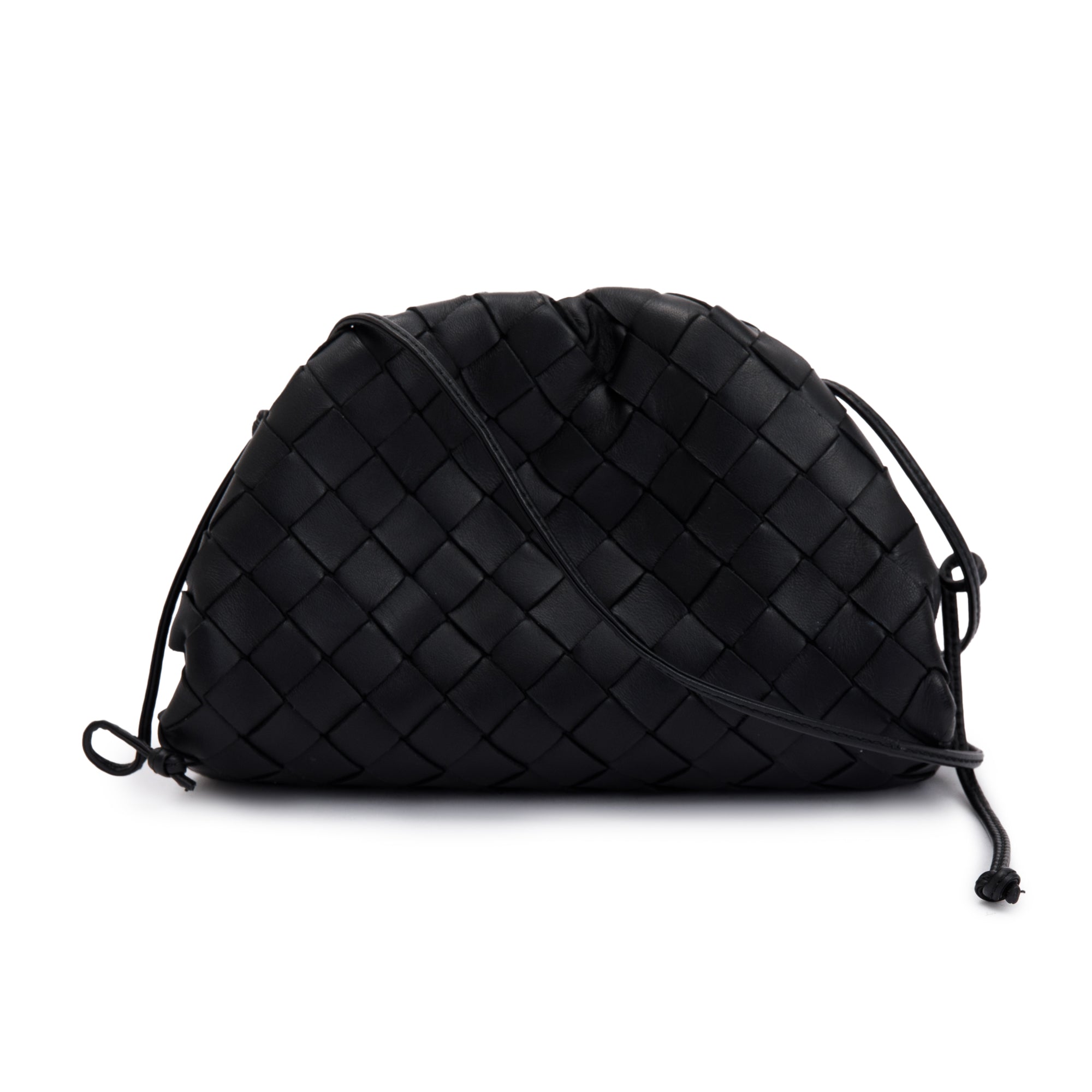 Bottega Veneta Black Intrecciato Leather Mini Pouch