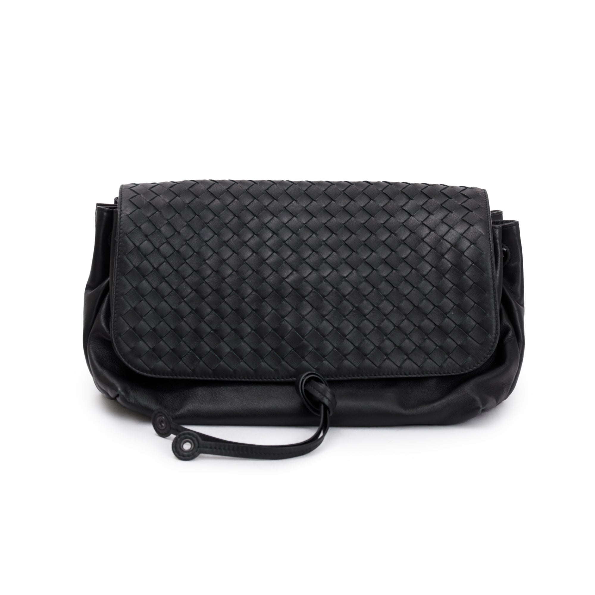 Bottega Veneta Black Intrecciato Nappa Leather Medium Crossbody Bag