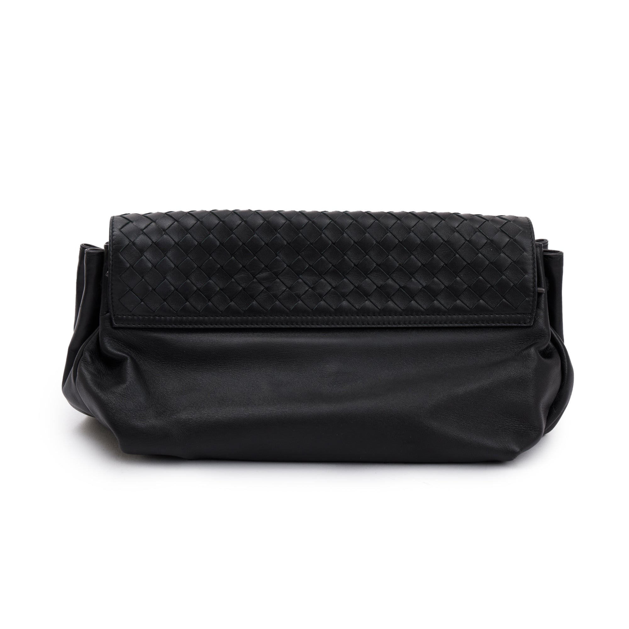 Bottega Veneta Black Intrecciato Nappa Leather Medium Crossbody Bag