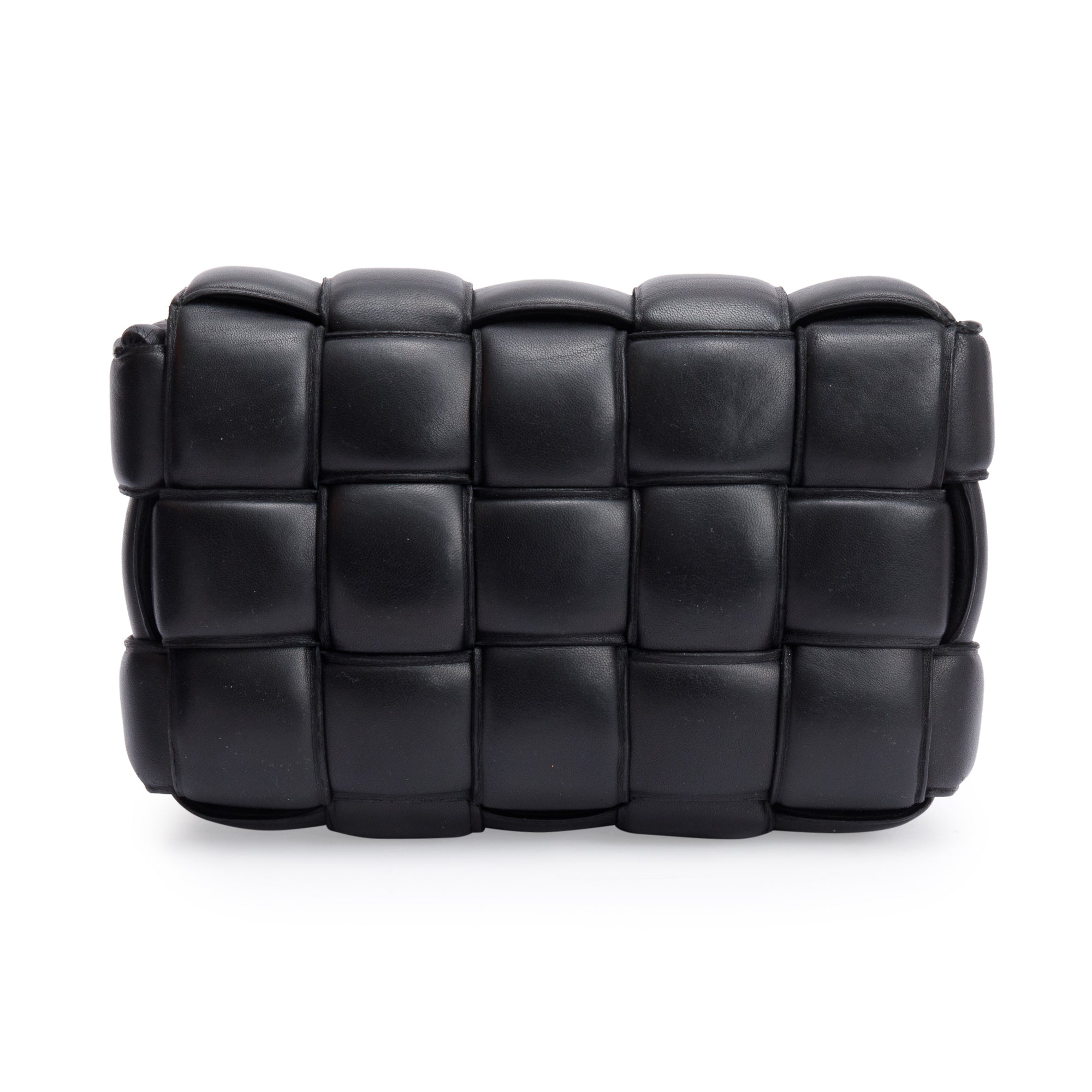 Bottega Veneta Black Lambskin Leather Classic Padded Cassette Bag w/ Box