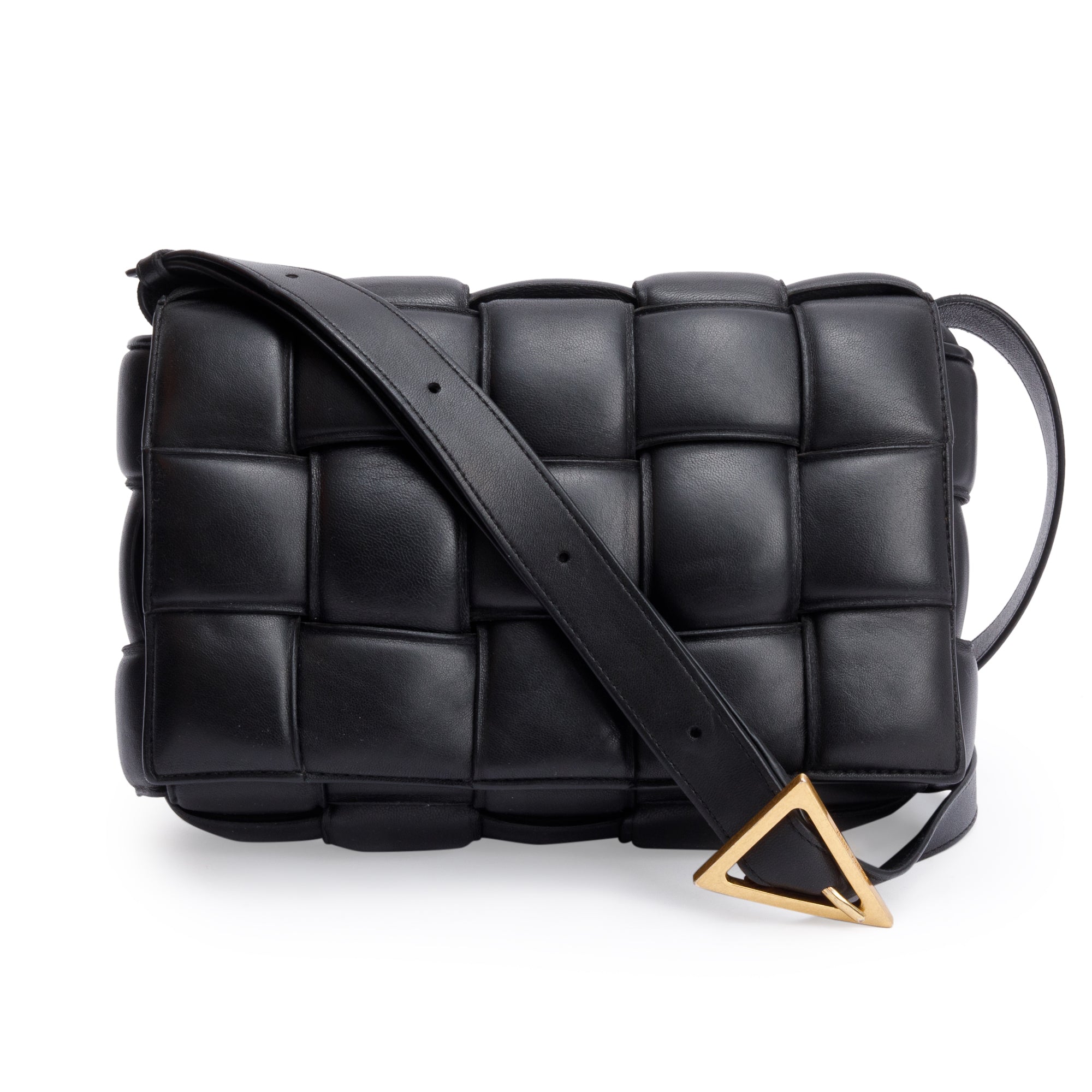 Bottega Veneta Black Lambskin Leather Classic Padded Cassette Bag w/ Box