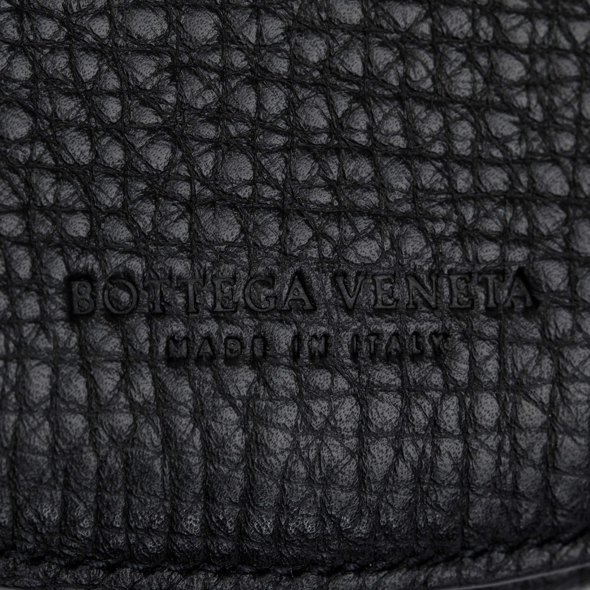 Bottega Veneta Black Leather Palmellato Crossbody Belt Bag