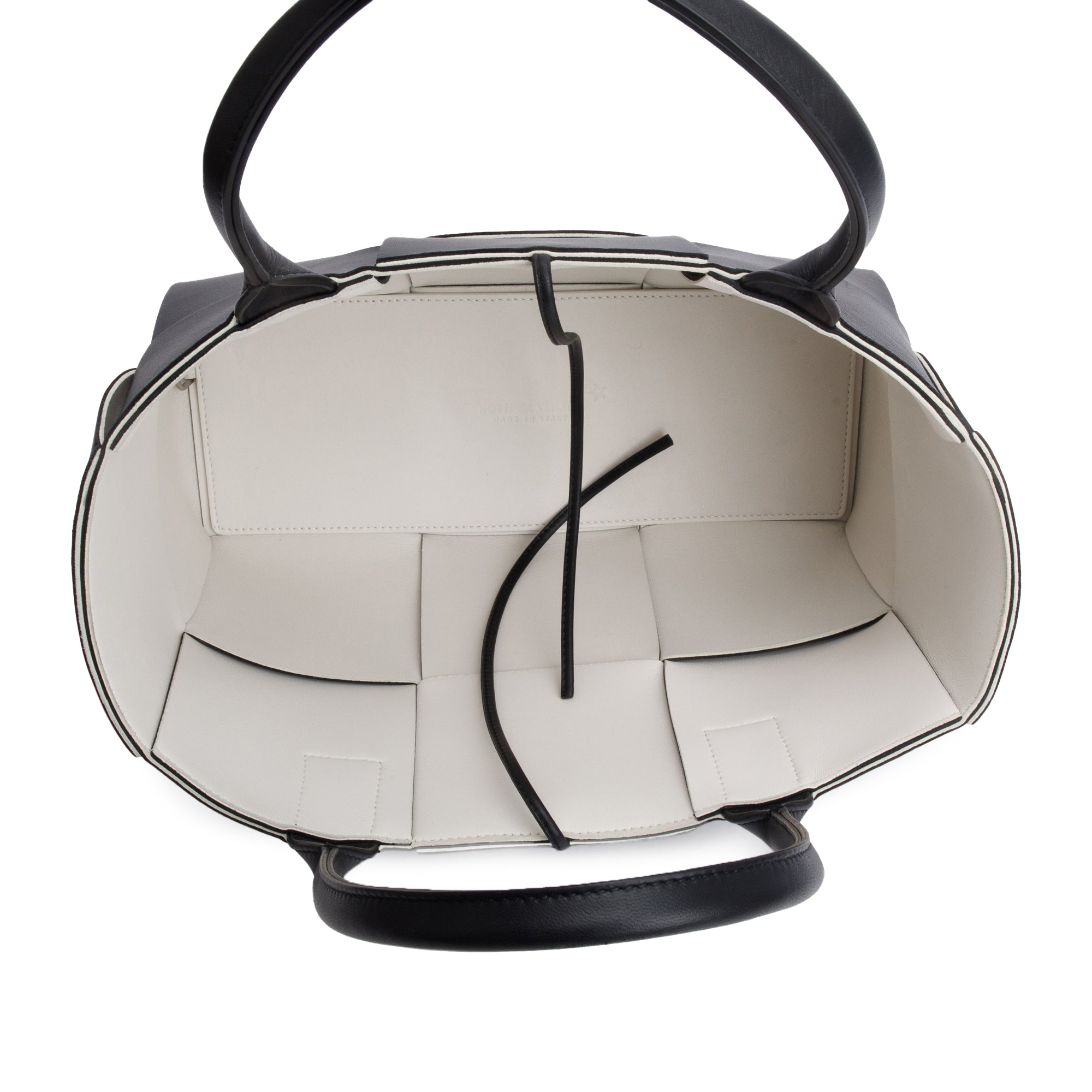 Bottega Veneta Black Maxi Intrecciato Leather Small Arco Tote w/ Pouch