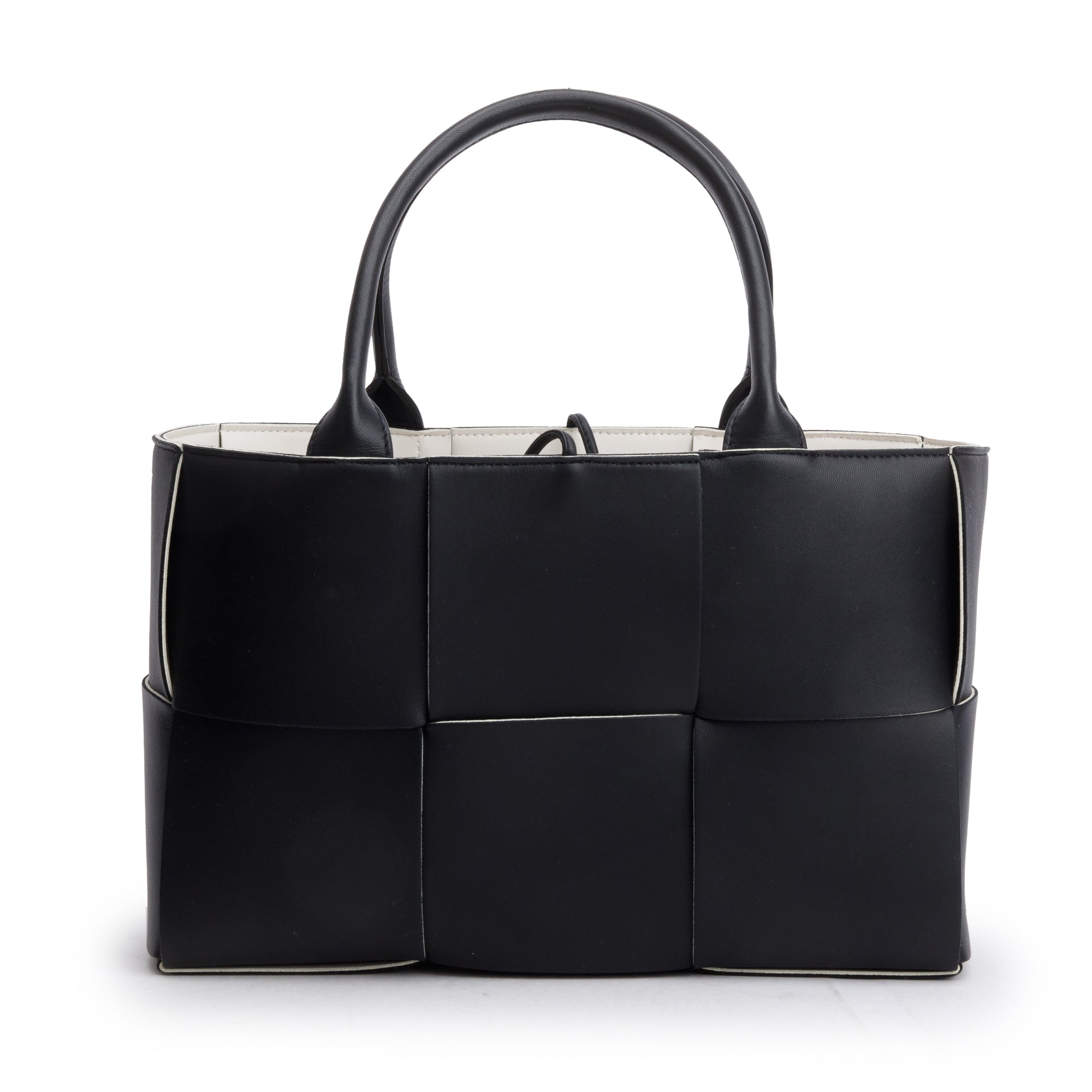 Bottega Veneta Black Maxi Intrecciato Leather Small Arco Tote w/ Pouch