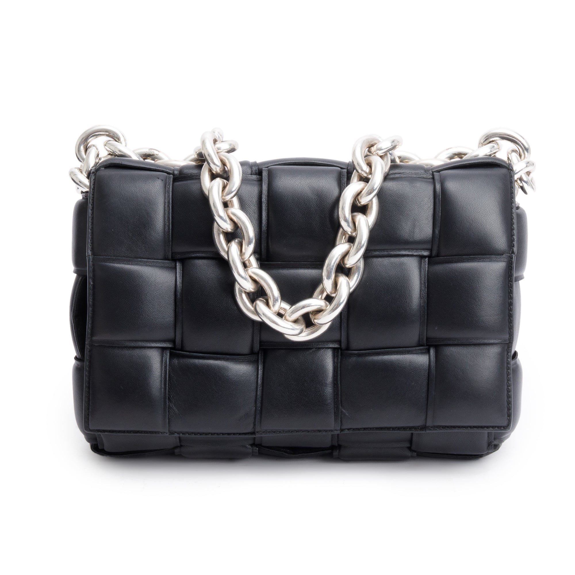 Bottega Veneta Black Nappa Intrecciato Padded Chain Cassette Bag