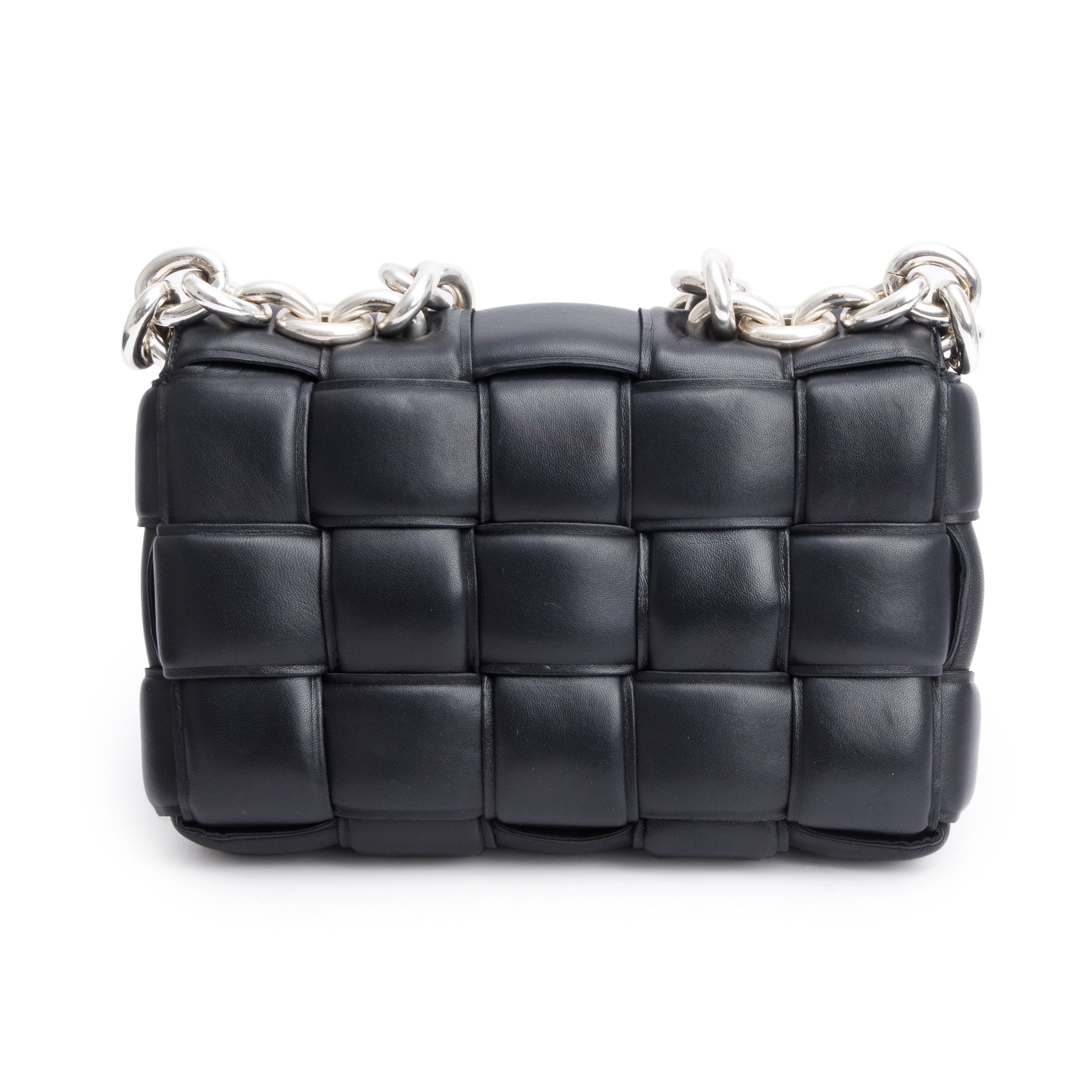 Bottega Veneta Black Nappa Intrecciato Padded Chain Cassette Bag