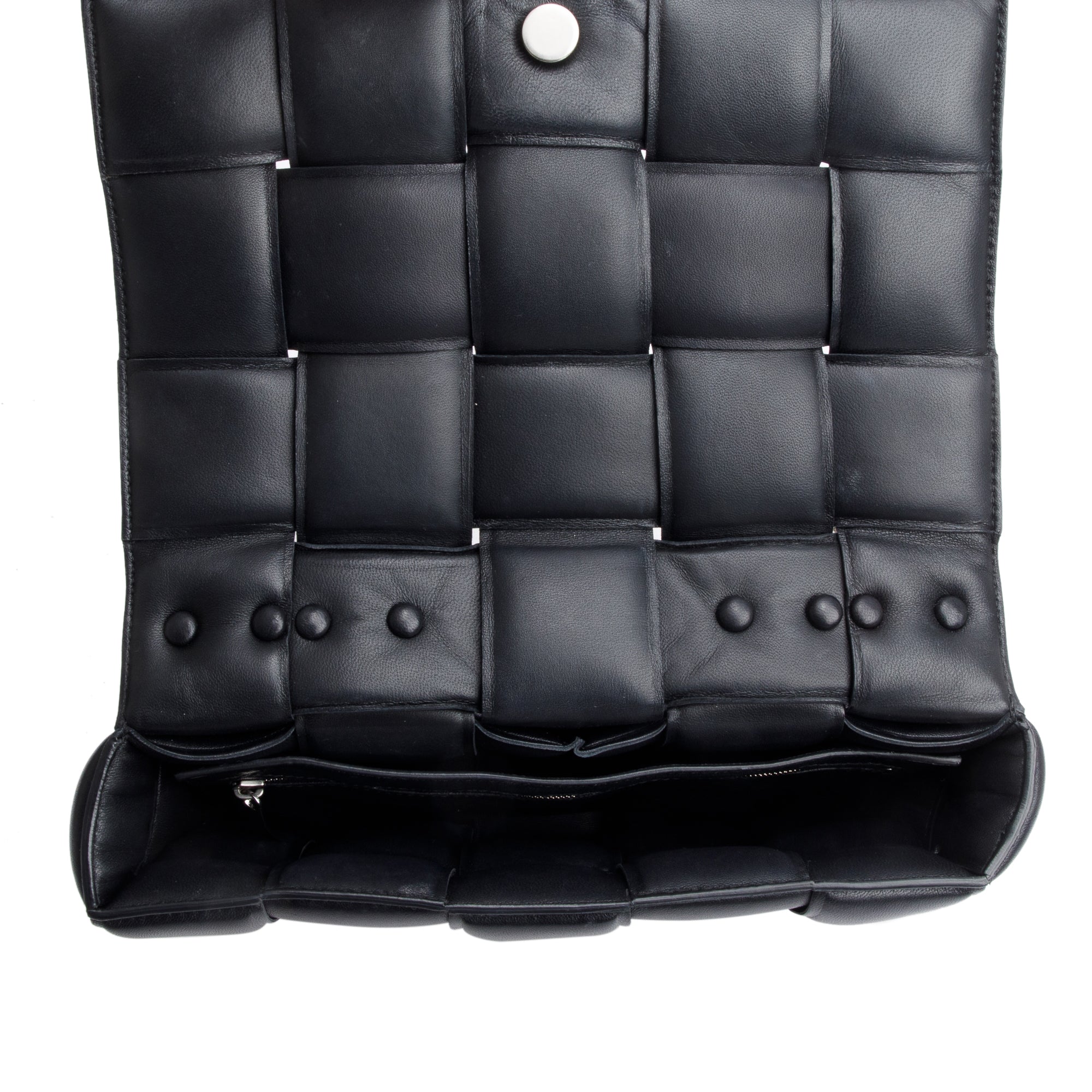 Bottega Veneta Black Nappa Intrecciato Padded Chain Cassette Bag