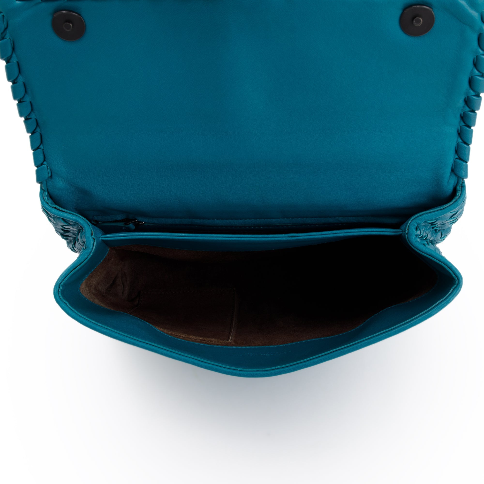 Bottega Veneta Blue Large Intrecciato Olimpia Bag