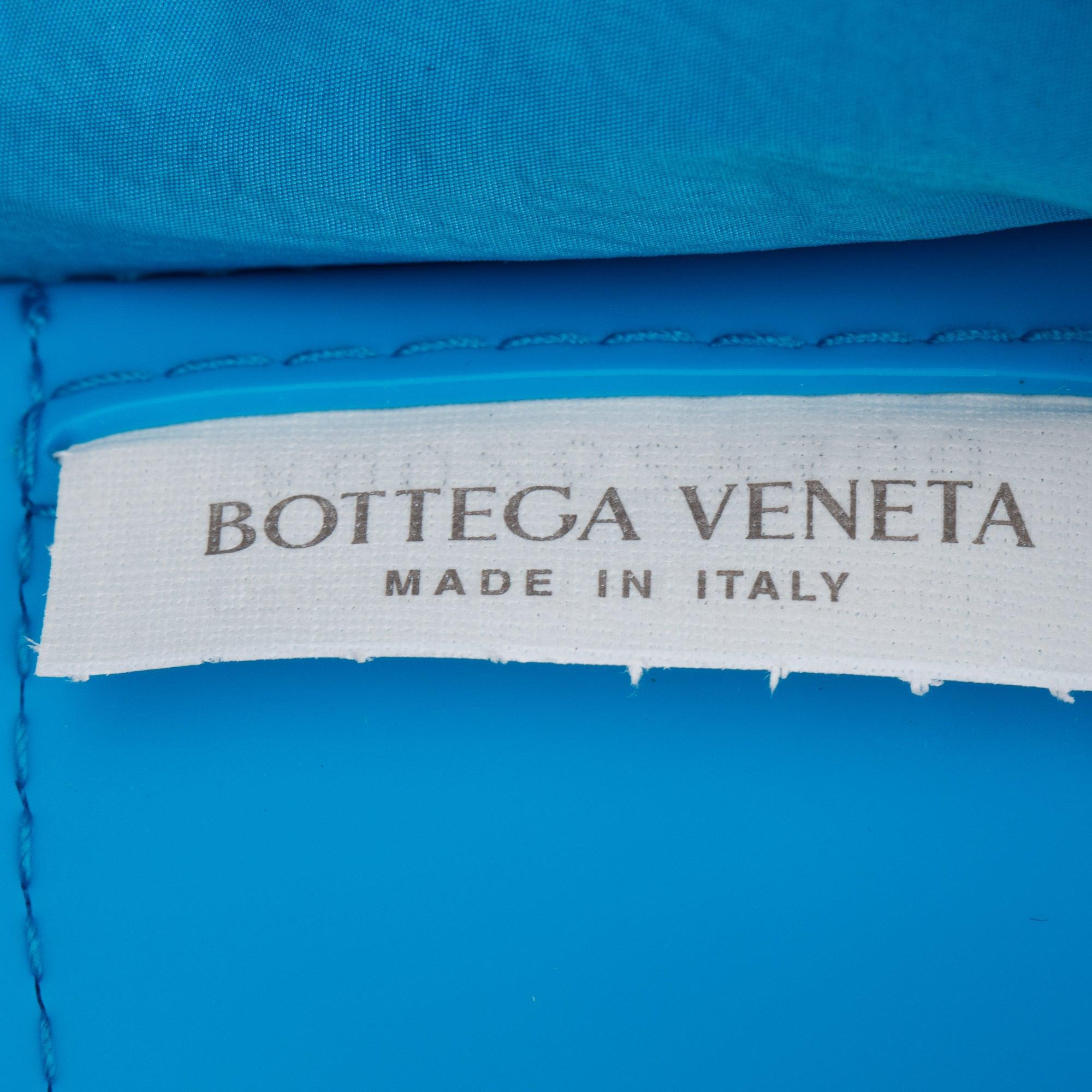 Bottega Veneta Blue Leather Intrecciato Small Cassette Bag