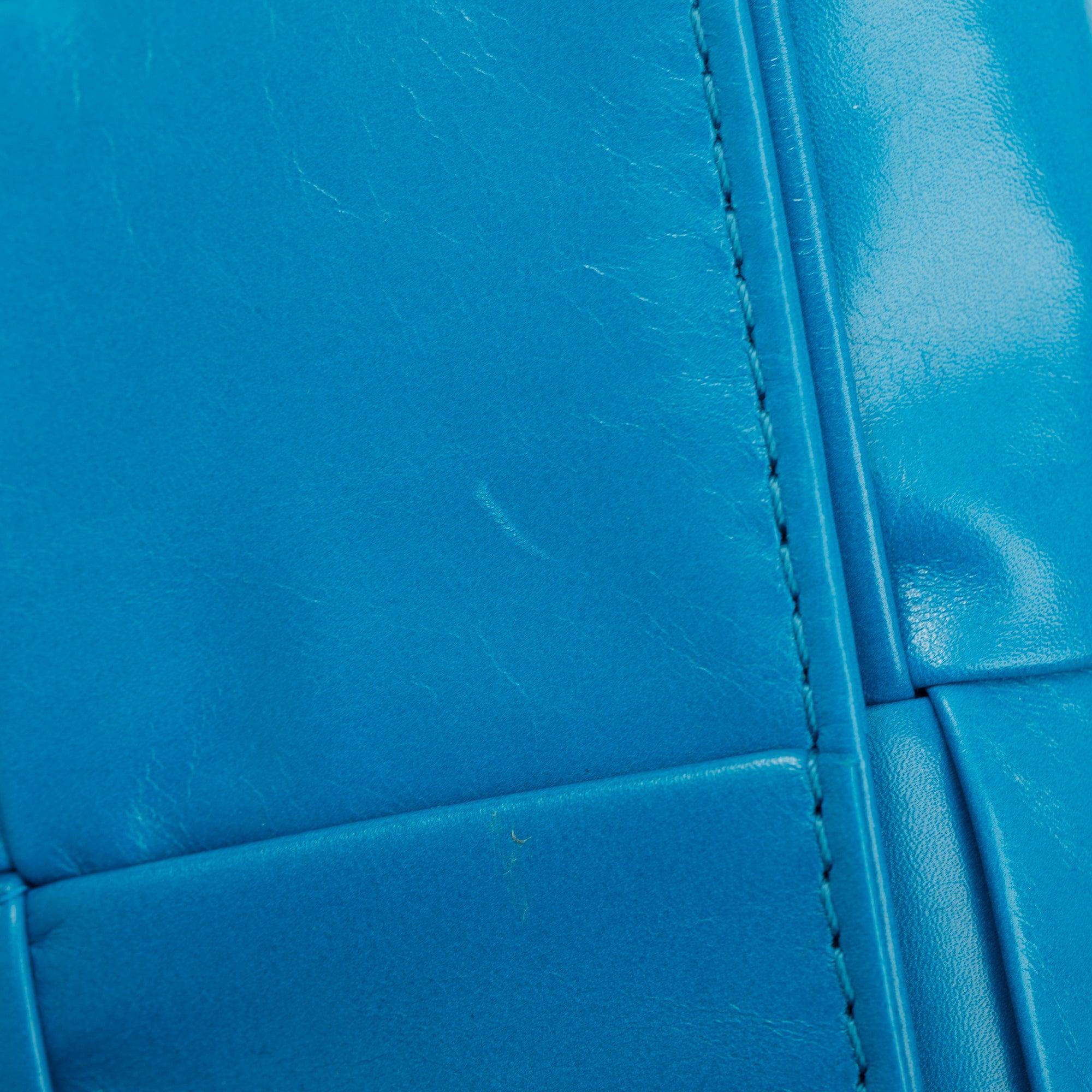 Bottega Veneta Blue Nappa Leather Intrecciato Cassette Belt Bag