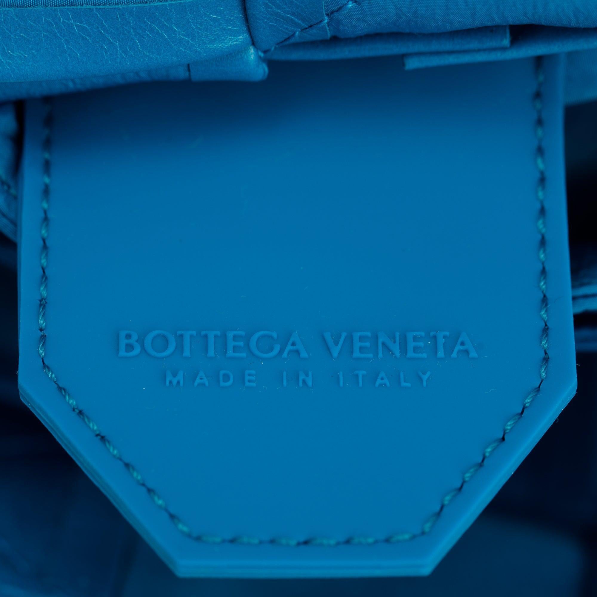 Bottega Veneta Blue Nappa Leather Intrecciato Cassette Belt Bag