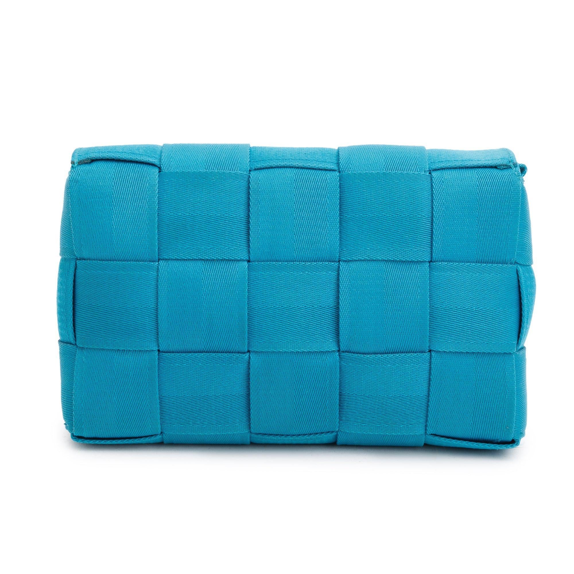 Bottega Veneta Blue Webbing Intrecciato Cassette Bag