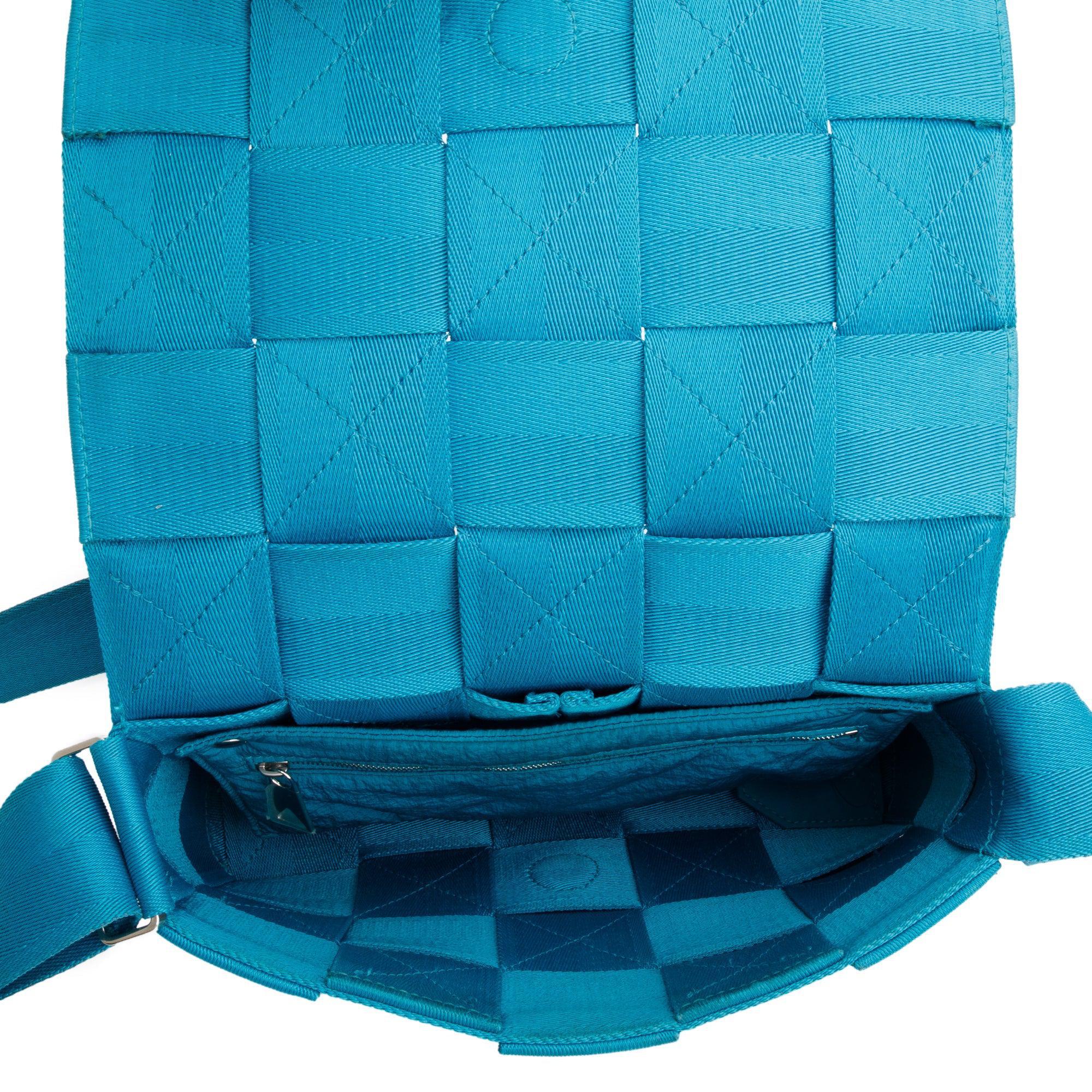 Bottega Veneta Blue Webbing Intrecciato Cassette Bag