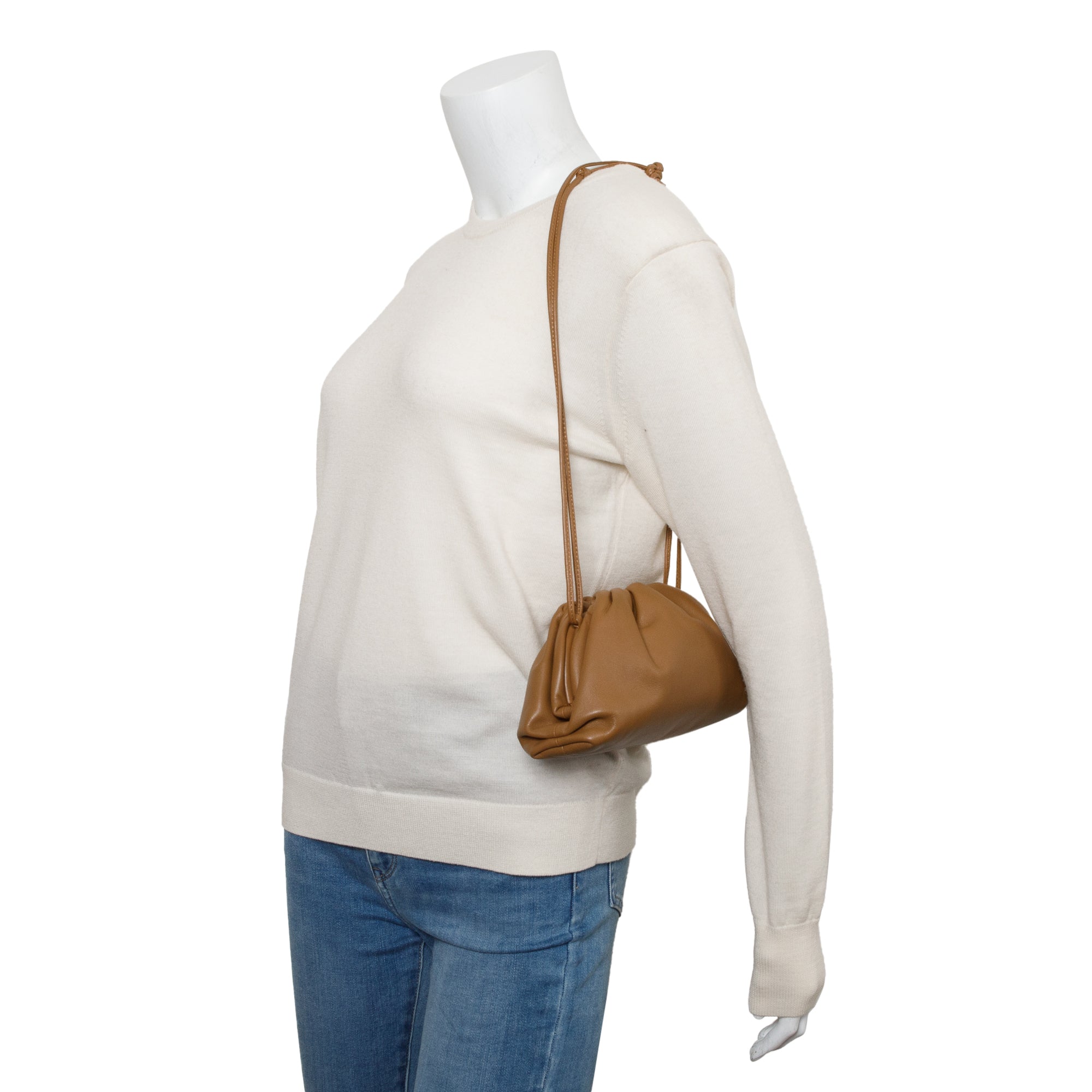 Bottega Veneta Brown Calfskin Leather The Mini Pouch