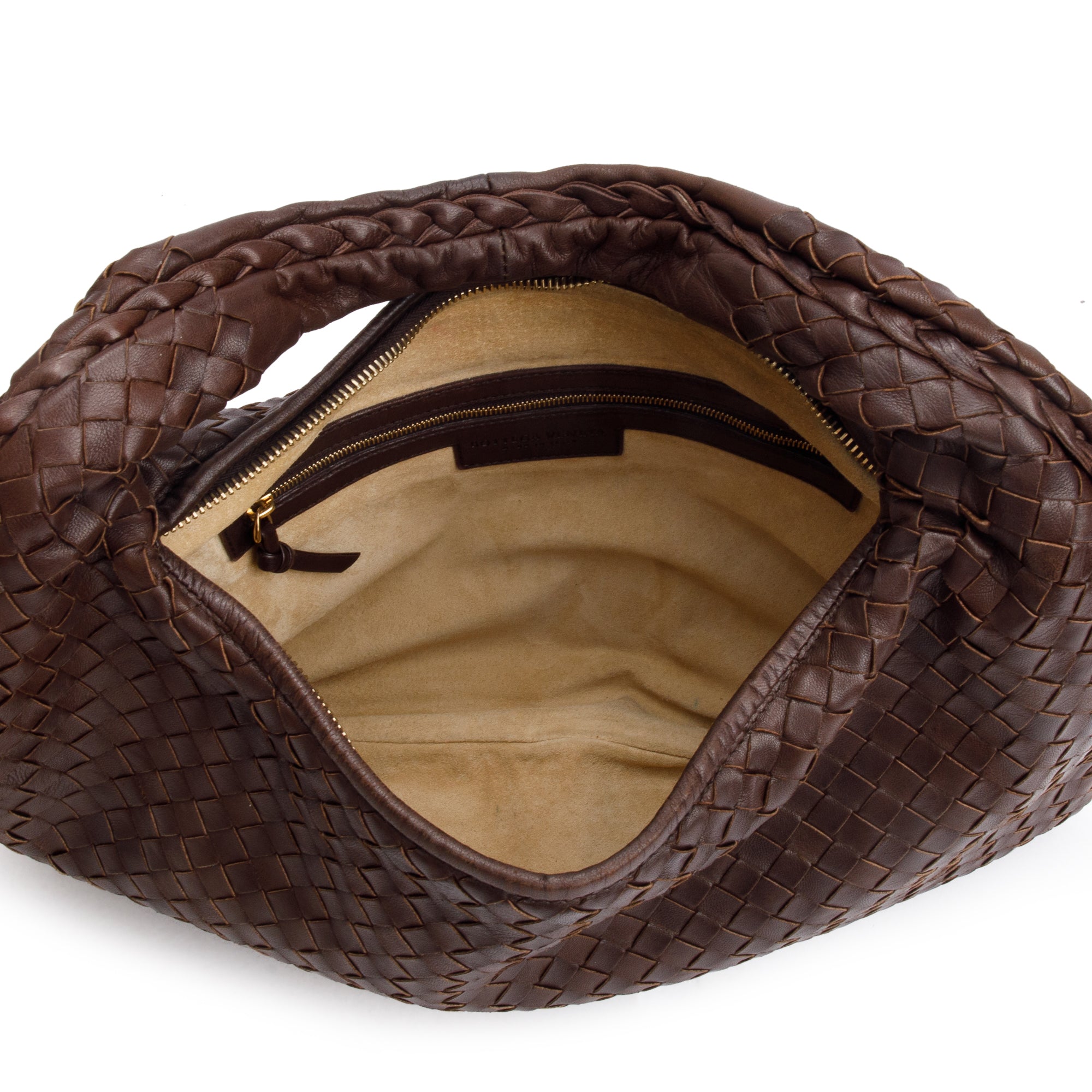 Bottega Veneta Brown Intrecciato Leather Small Hobo Bag