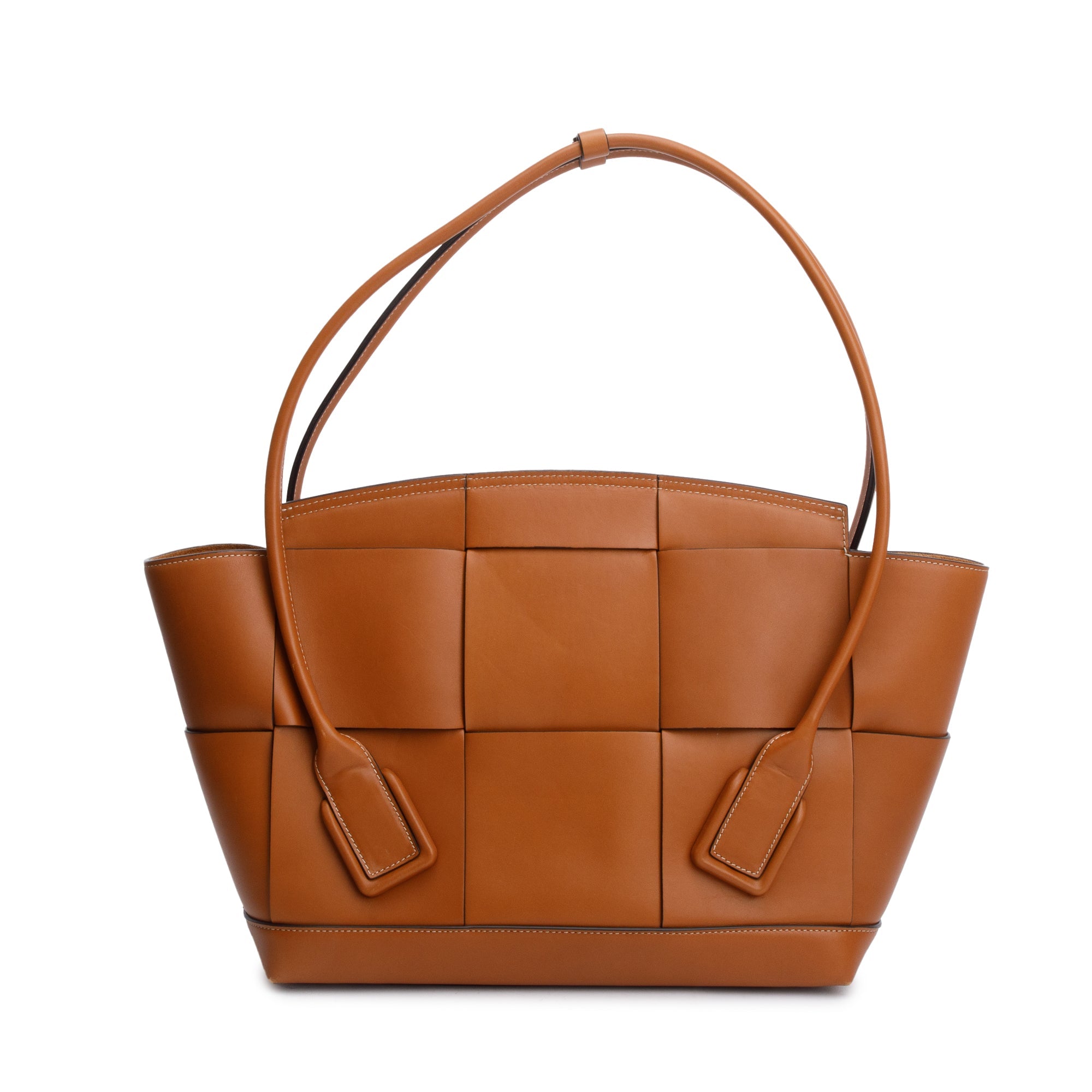Bottega Veneta Brown Maxi Intrecciato Leather Medium Arco Bag