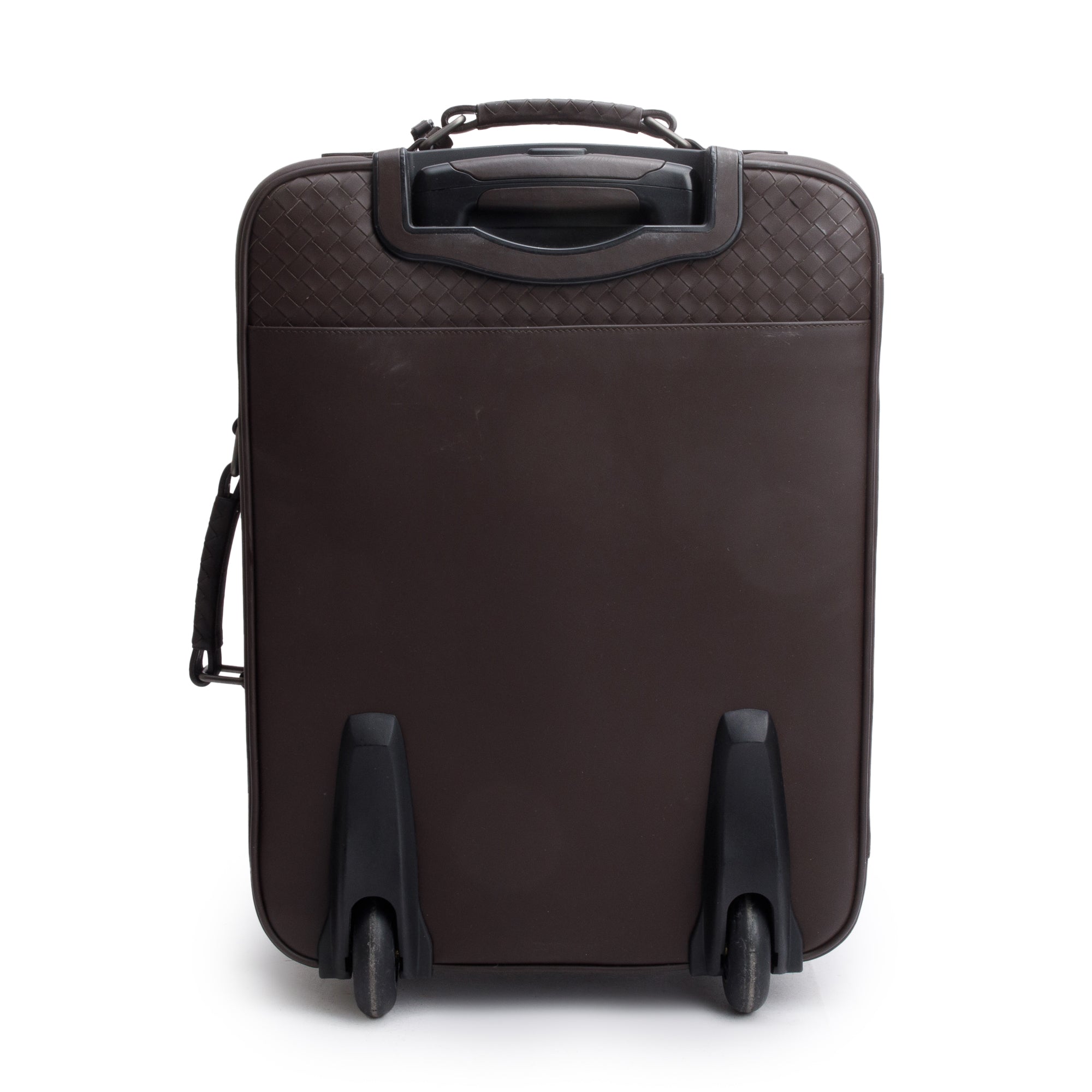 Bottega Veneta Brown intrecciato Leather Carry On-Trolly Suitecase