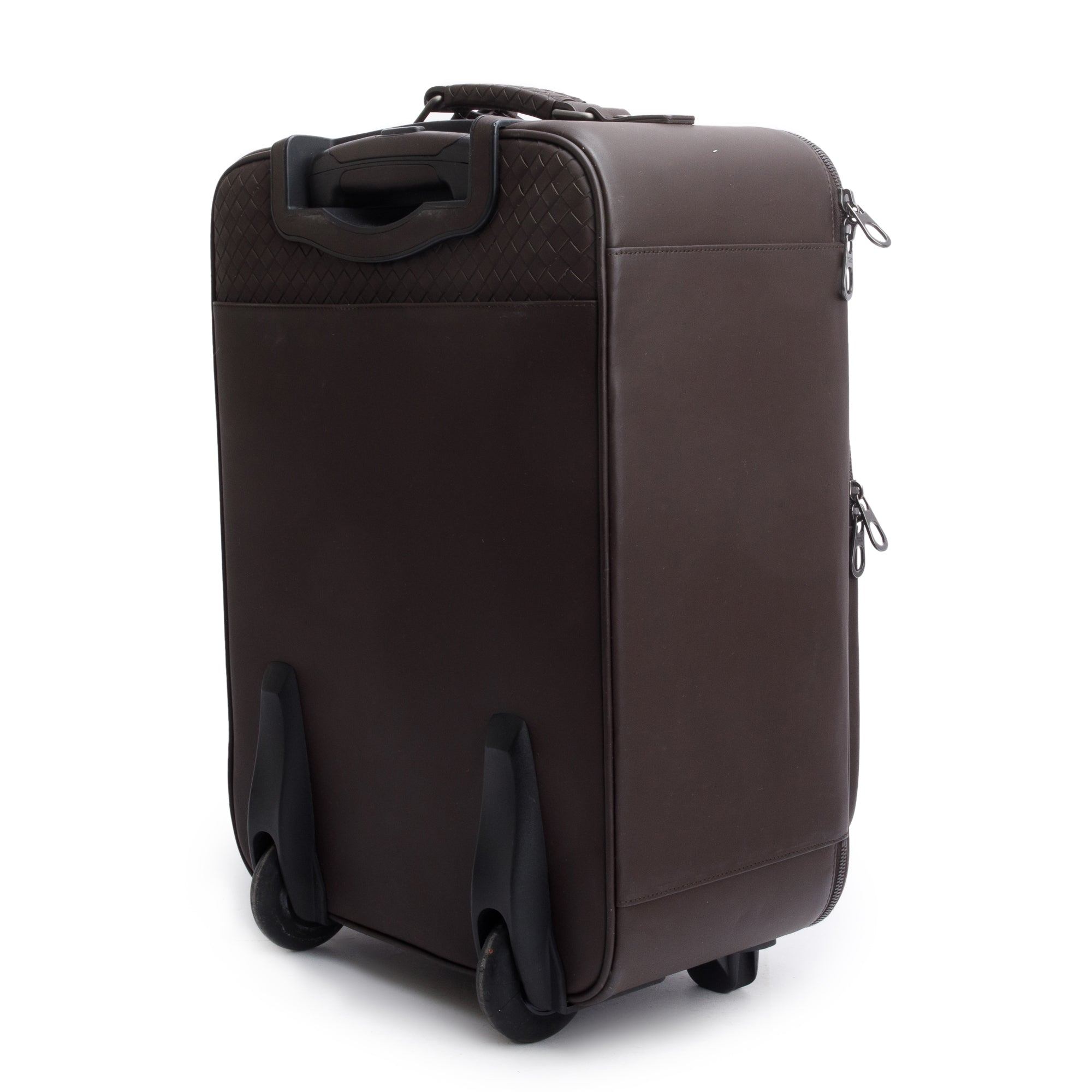 Bottega Veneta Brown intrecciato Leather Carry On-Trolly Suitecase