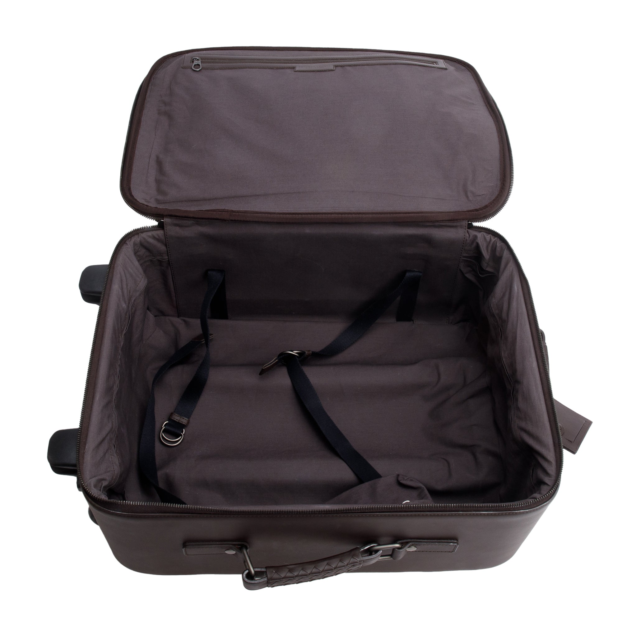 Bottega Veneta Brown intrecciato Leather Carry On-Trolly Suitecase