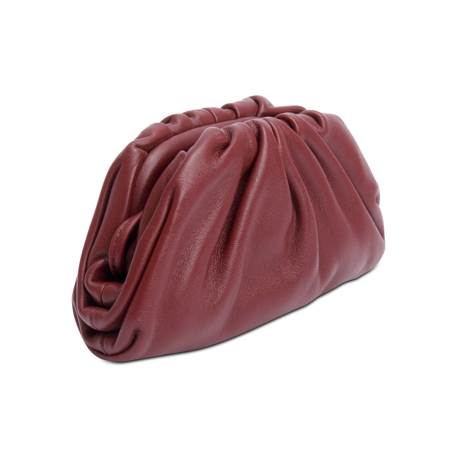 Bottega Veneta Burgundy Calfskin Leather The Pouch Micro w/ Box