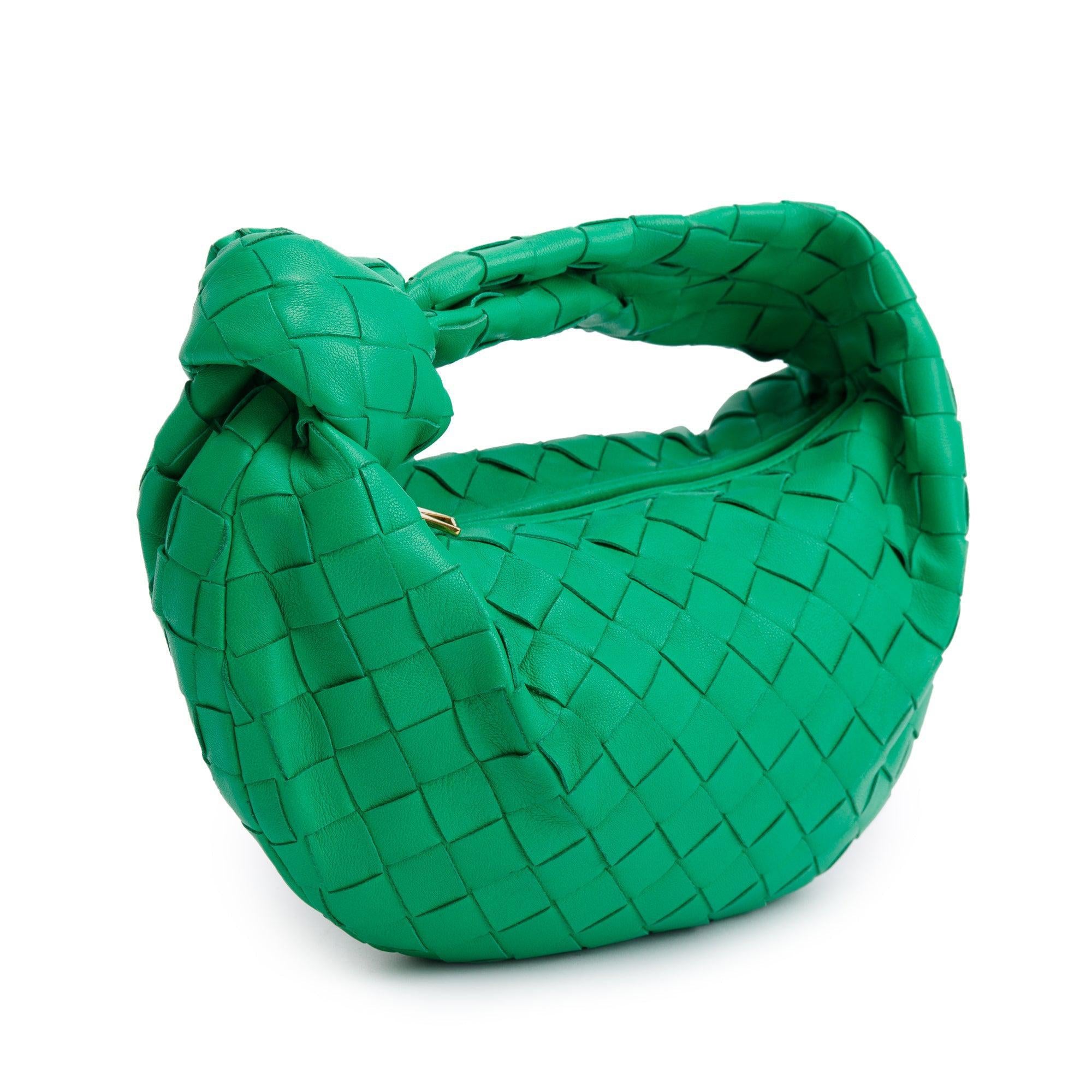 Bottega Veneta Green Intrecciato Leather Mini Jodie Bag