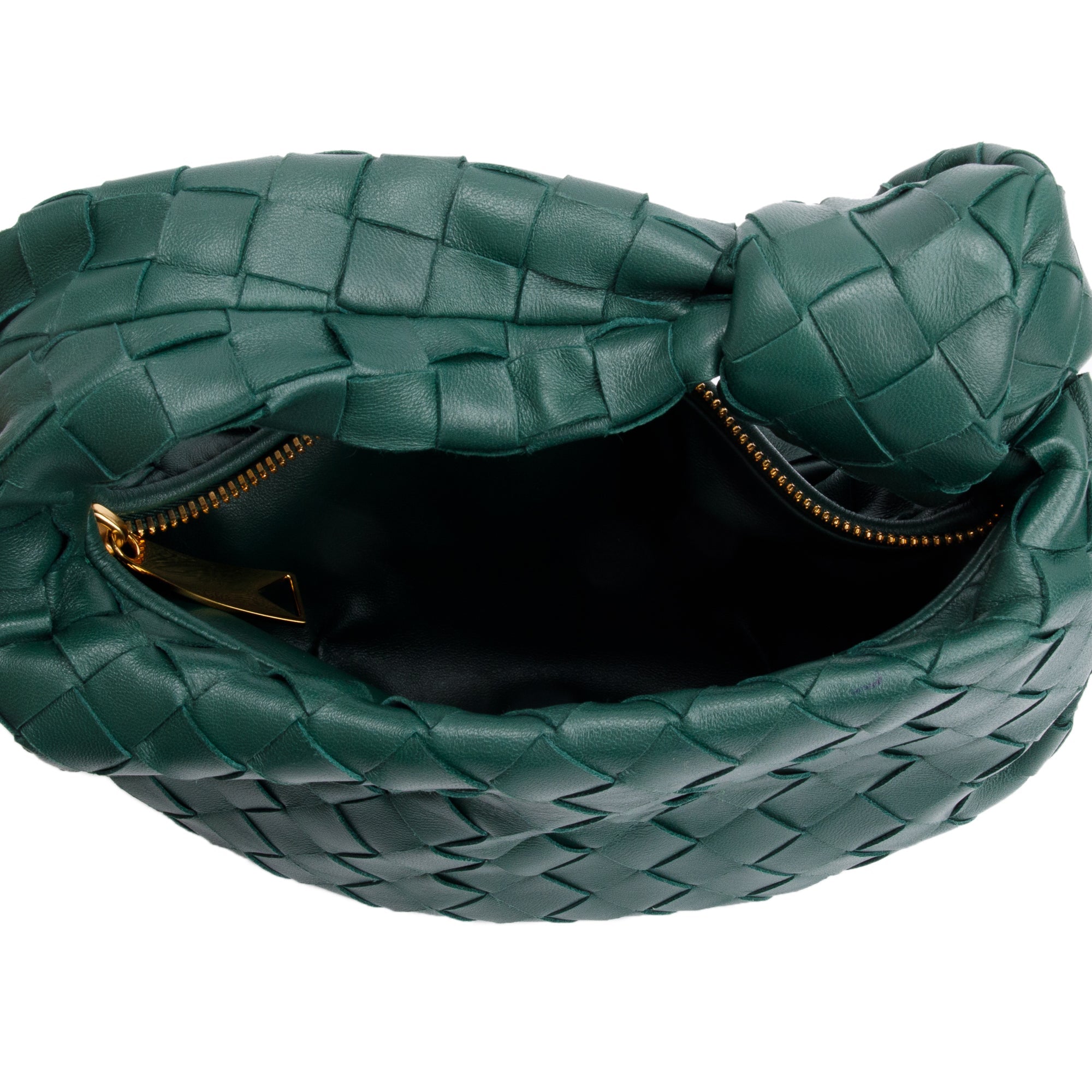 Bottega Veneta Green Intrecciato Leather Mini Jodie Bag
