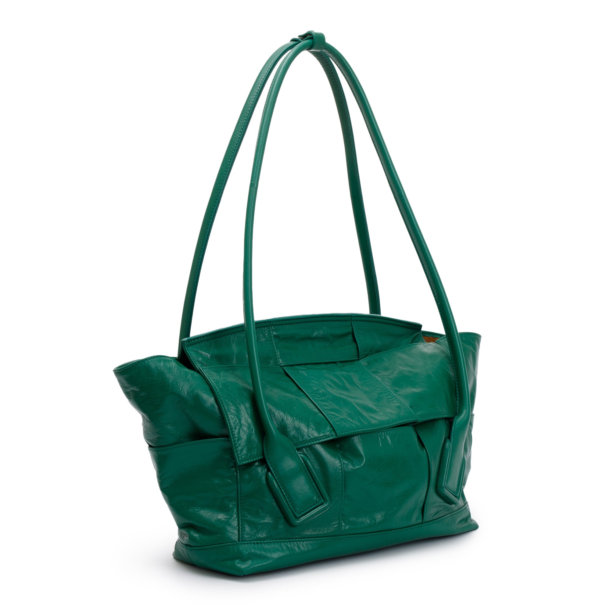 Bottega Veneta Green Maxi Intrecciato Leather Medium Arco Slouch Bag