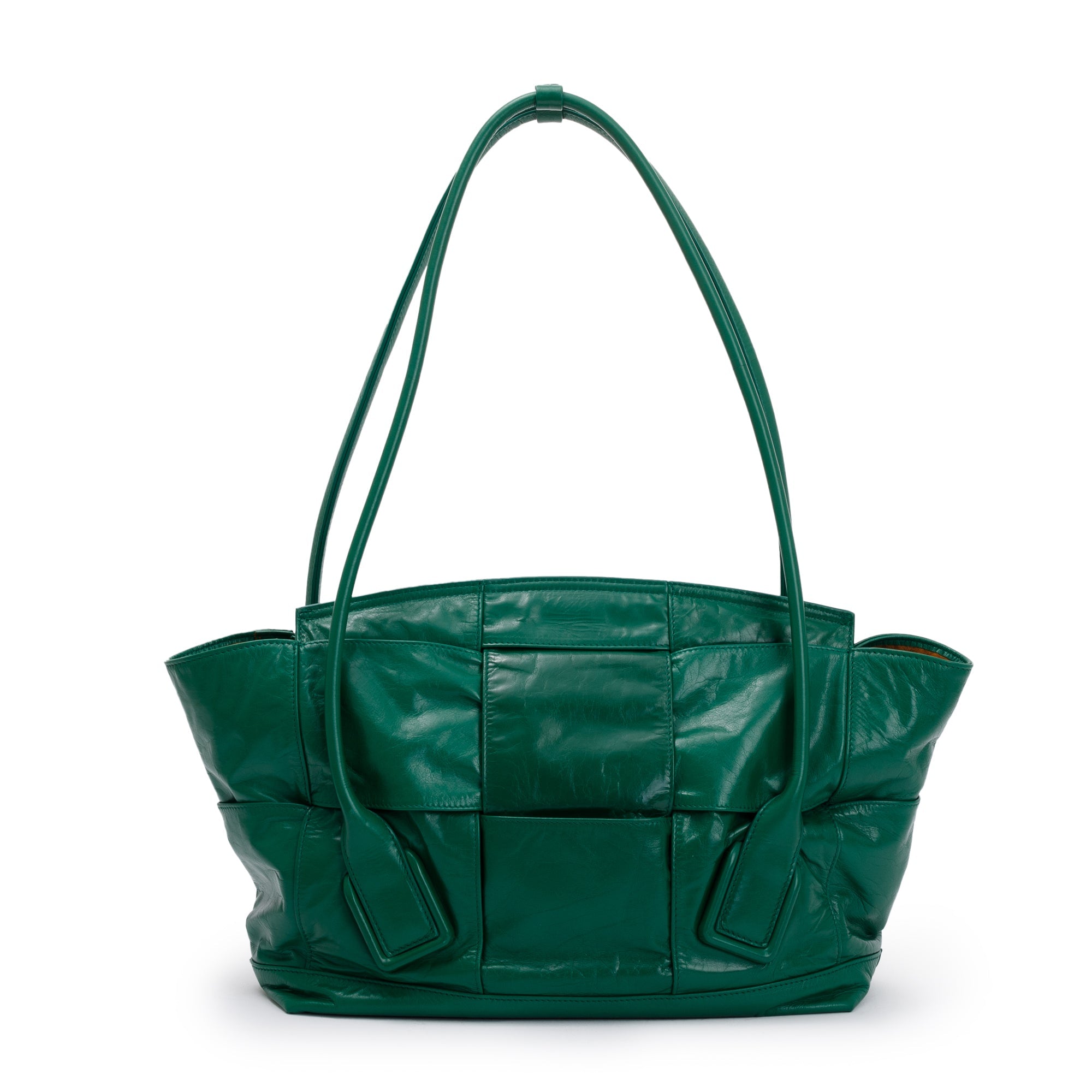 Bottega Veneta Green Maxi Intrecciato Leather Medium Arco Slouch Bag
