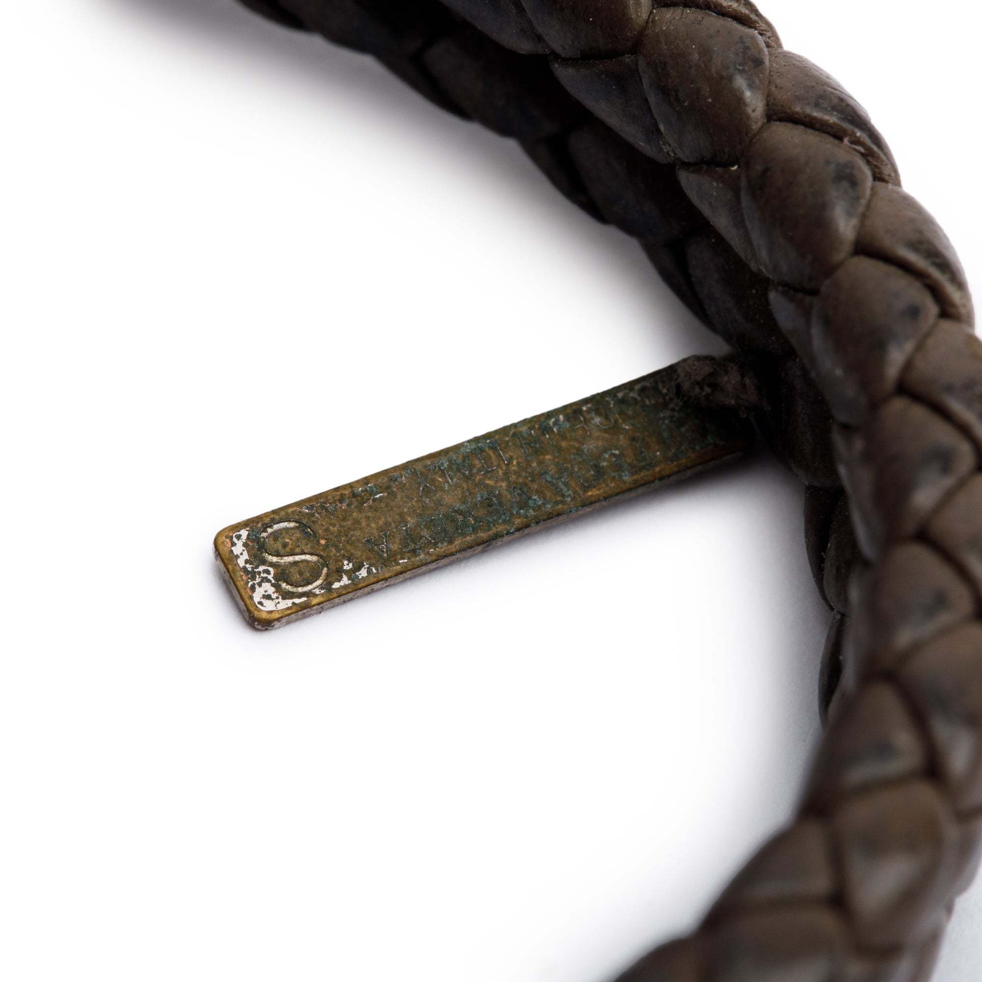 Bottega Veneta Grey Intrecciato Leather Double Wrap Bracelet