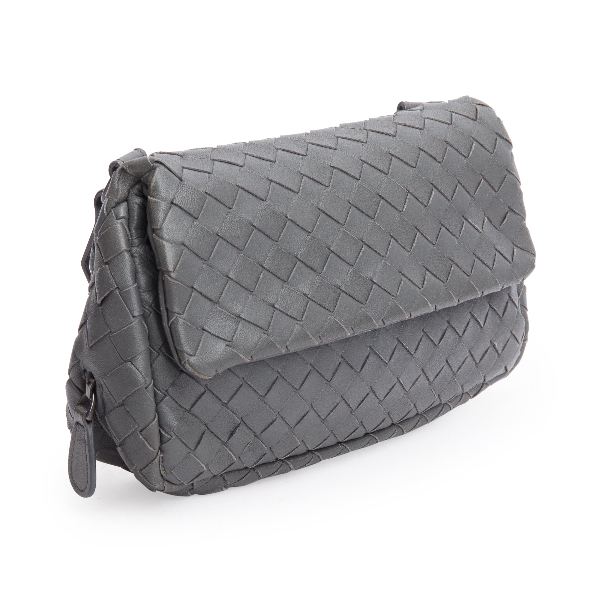 Bottega Veneta Grey Intrecciato Leather Mini Olimpia Bag