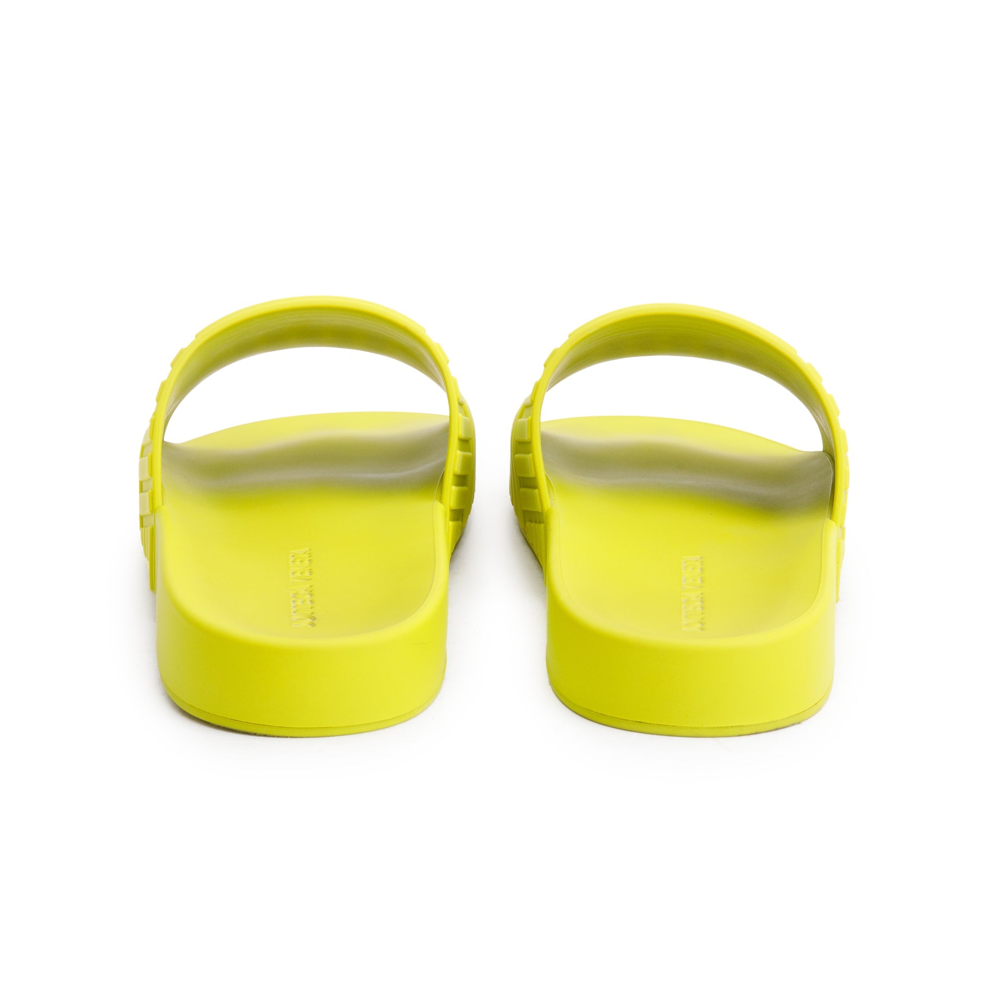 Bottega Veneta Kiwi Rubber Flat Slider Sandals, Size 40 w/ Box