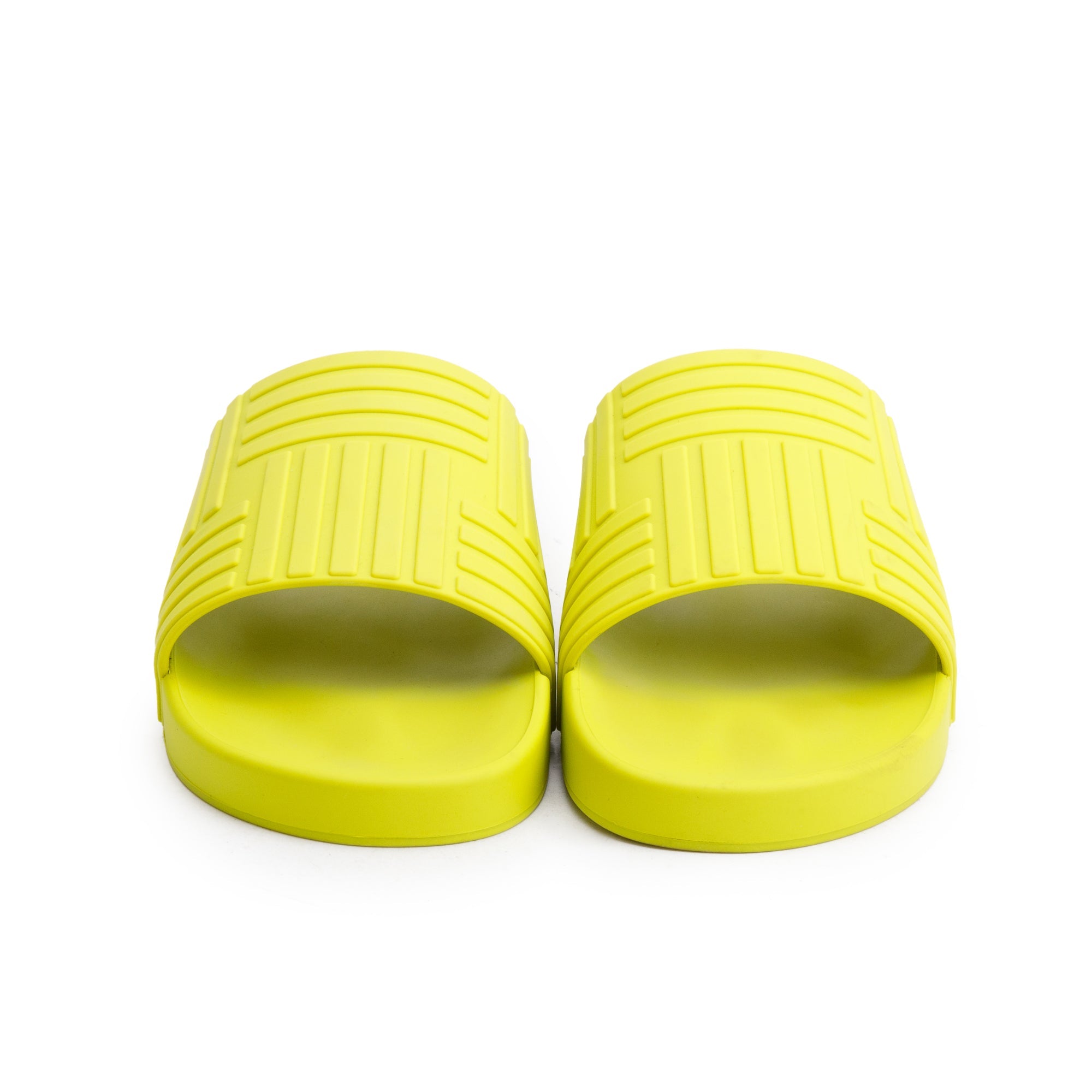 Bottega Veneta Kiwi Rubber Flat Slider Sandals, Size 40 w/ Box