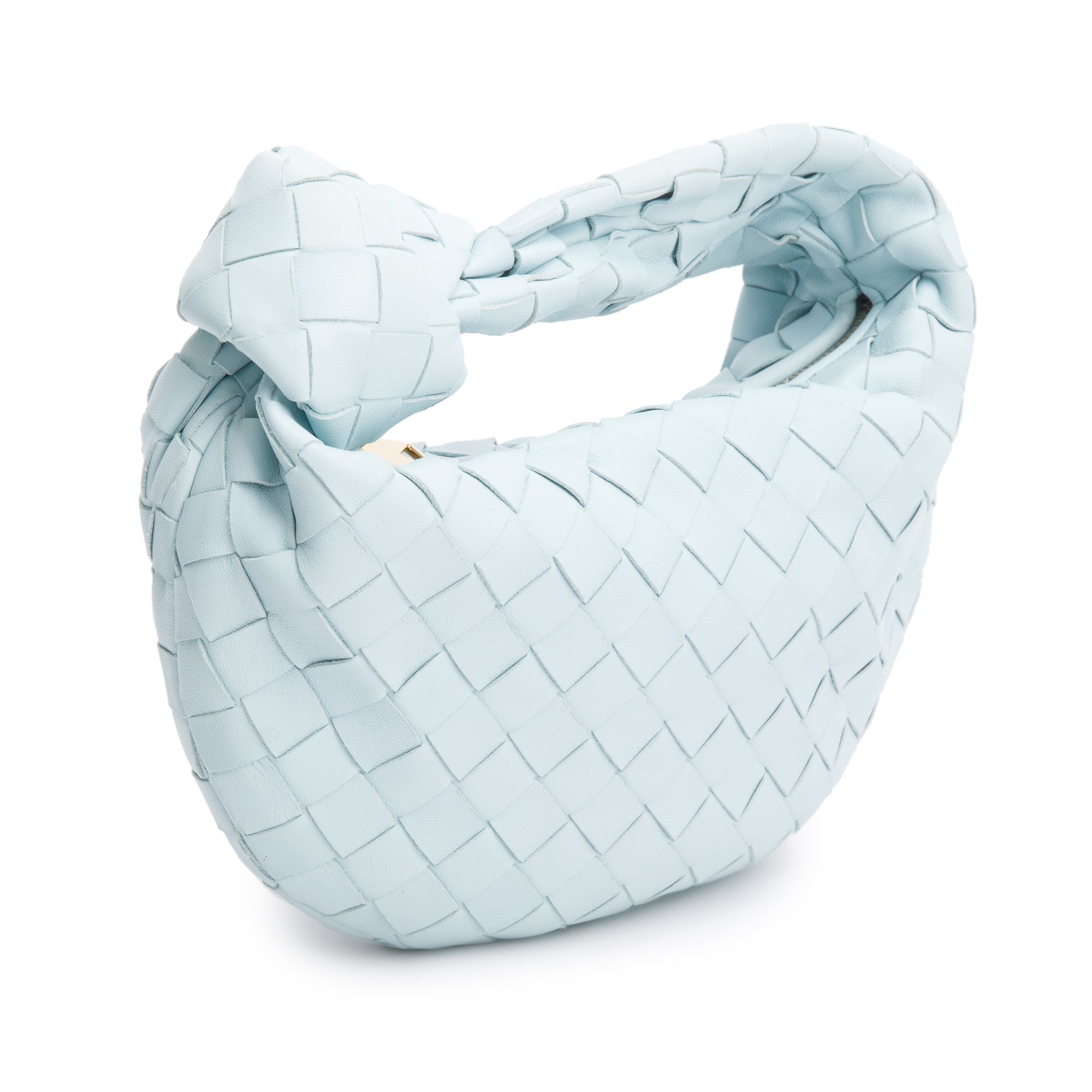 Bottega Veneta Light Blue Intrecciato Leather Mini Jodie Bag