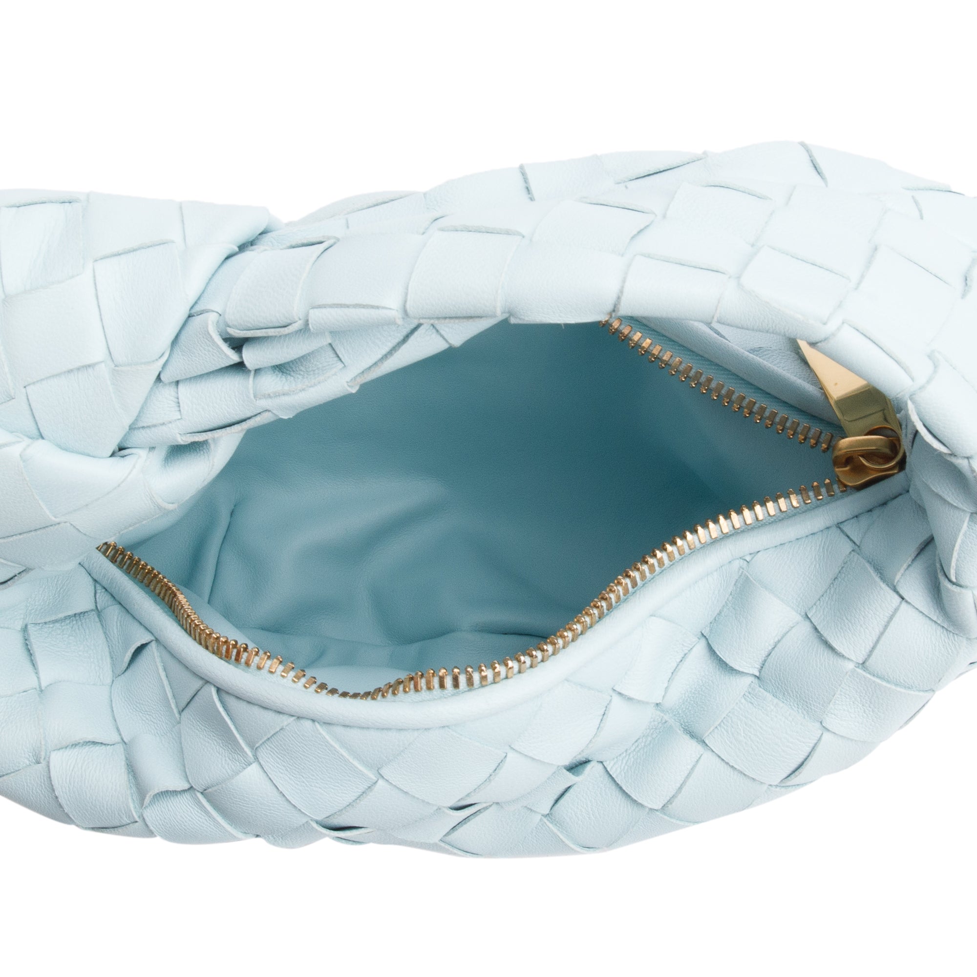 Bottega Veneta Light Blue Intrecciato Leather Mini Jodie Bag