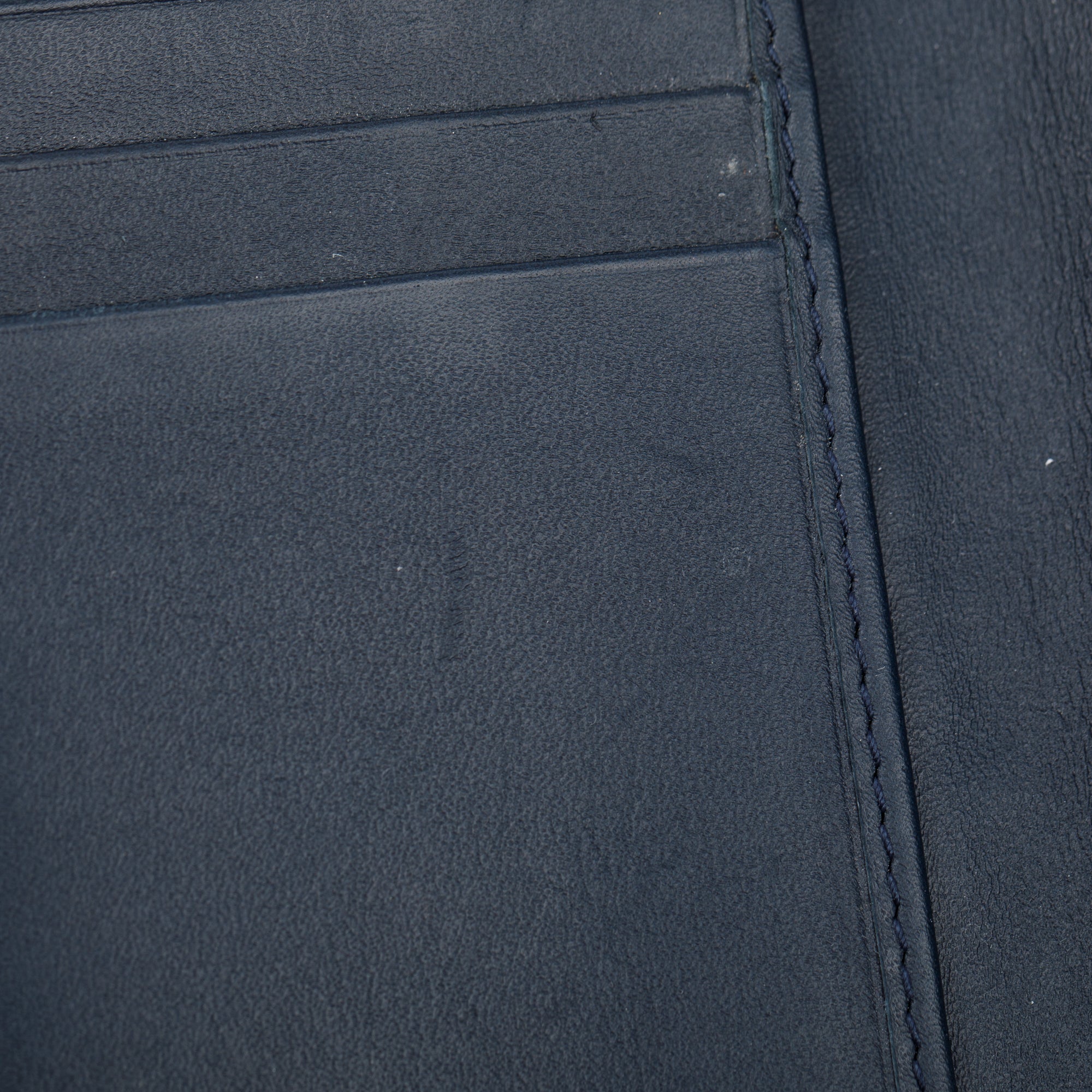 Bottega Veneta Navy Intrecciato Leather Flap Card Case w/ Box