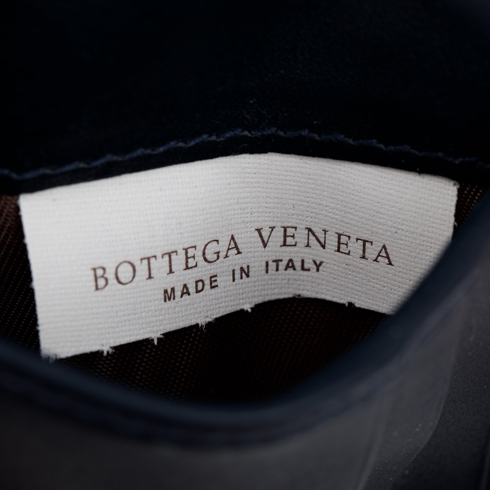 Bottega Veneta Navy Intrecciato Leather Flap Card Case w/ Box