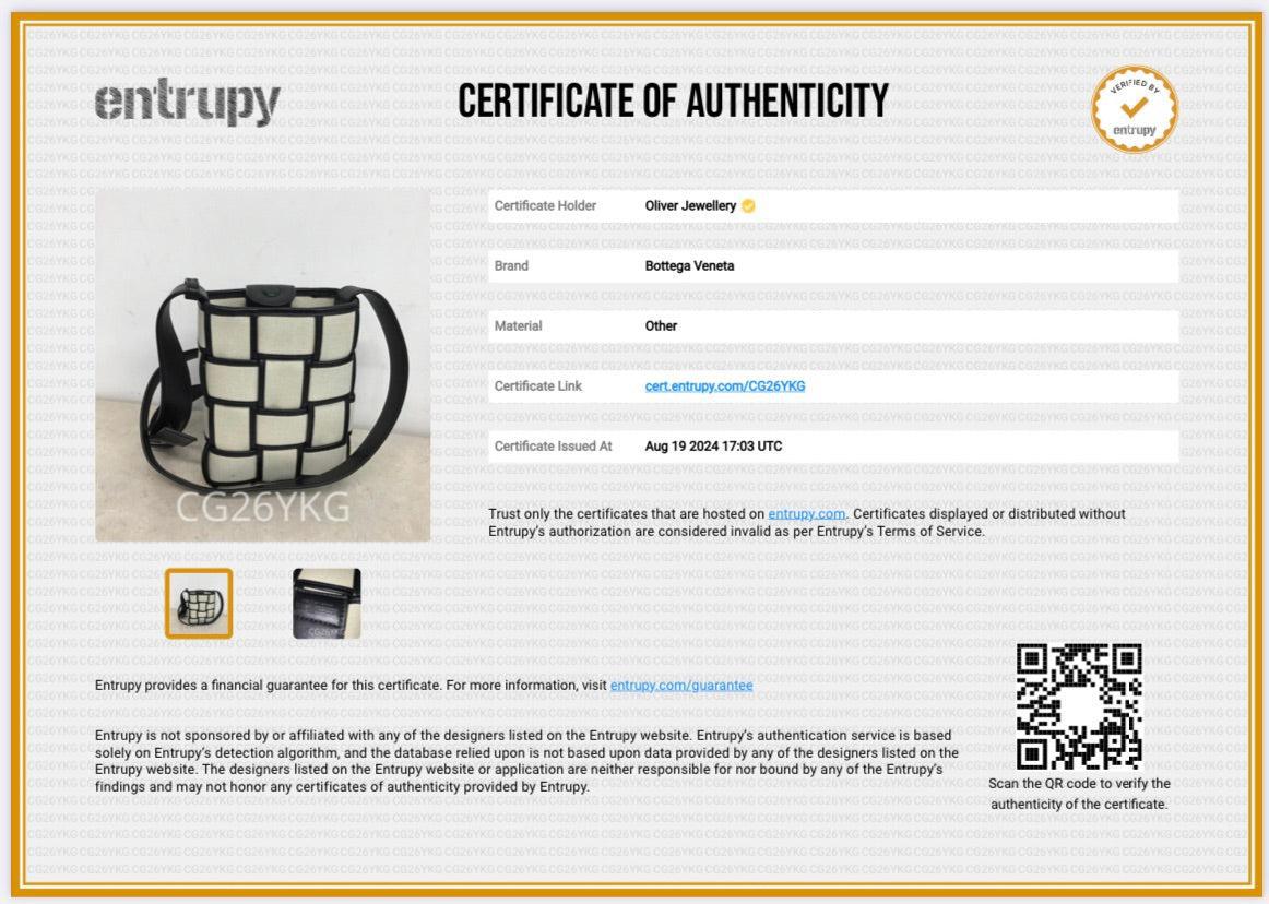 Bottega Veneta Neutral Intrecciato Canvas Leather Trim Small Cassette Bucket Bag w/ Box