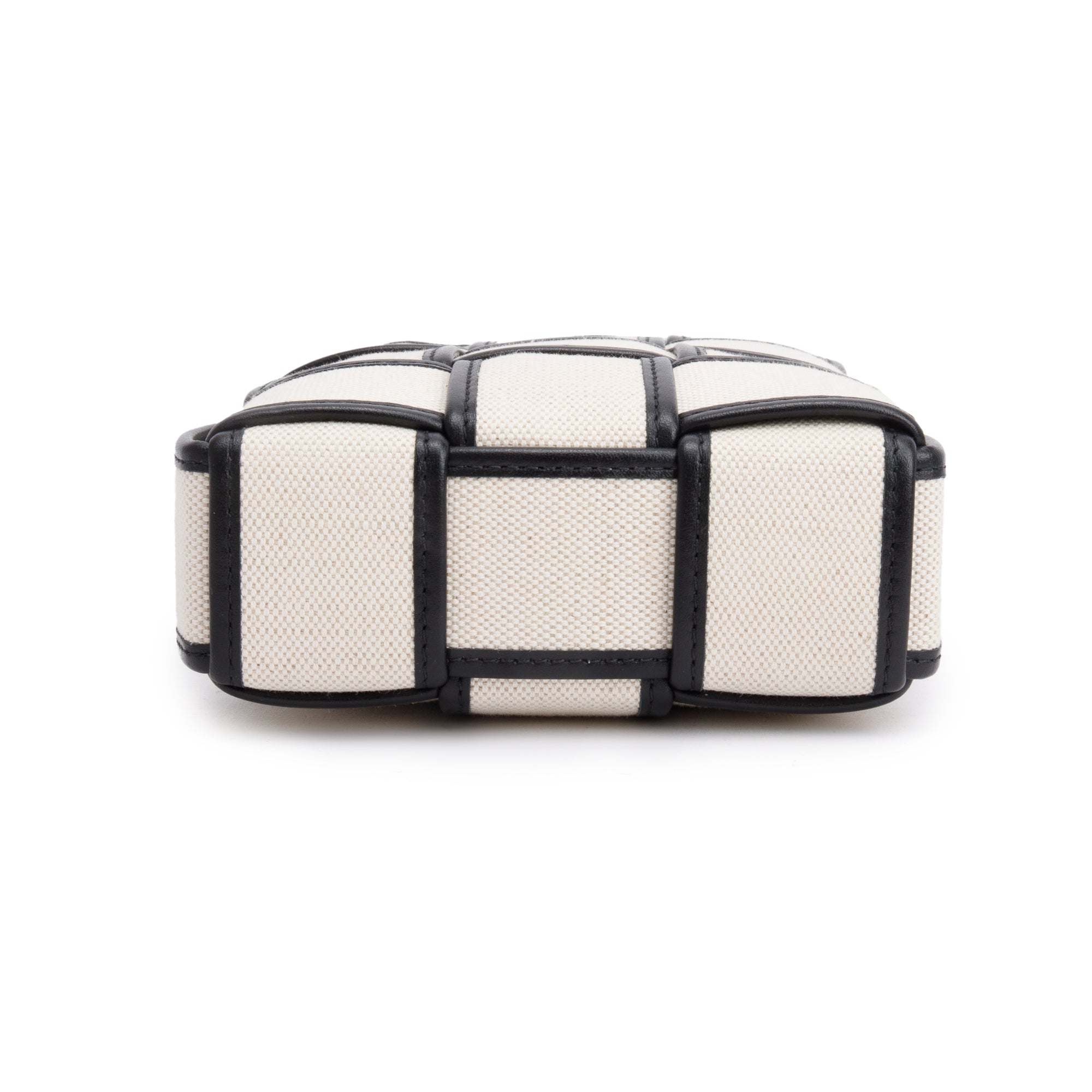 Bottega Veneta Neutral Intrecciato Canvas Leather Trim Small Cassette Bucket Bag w/ Box