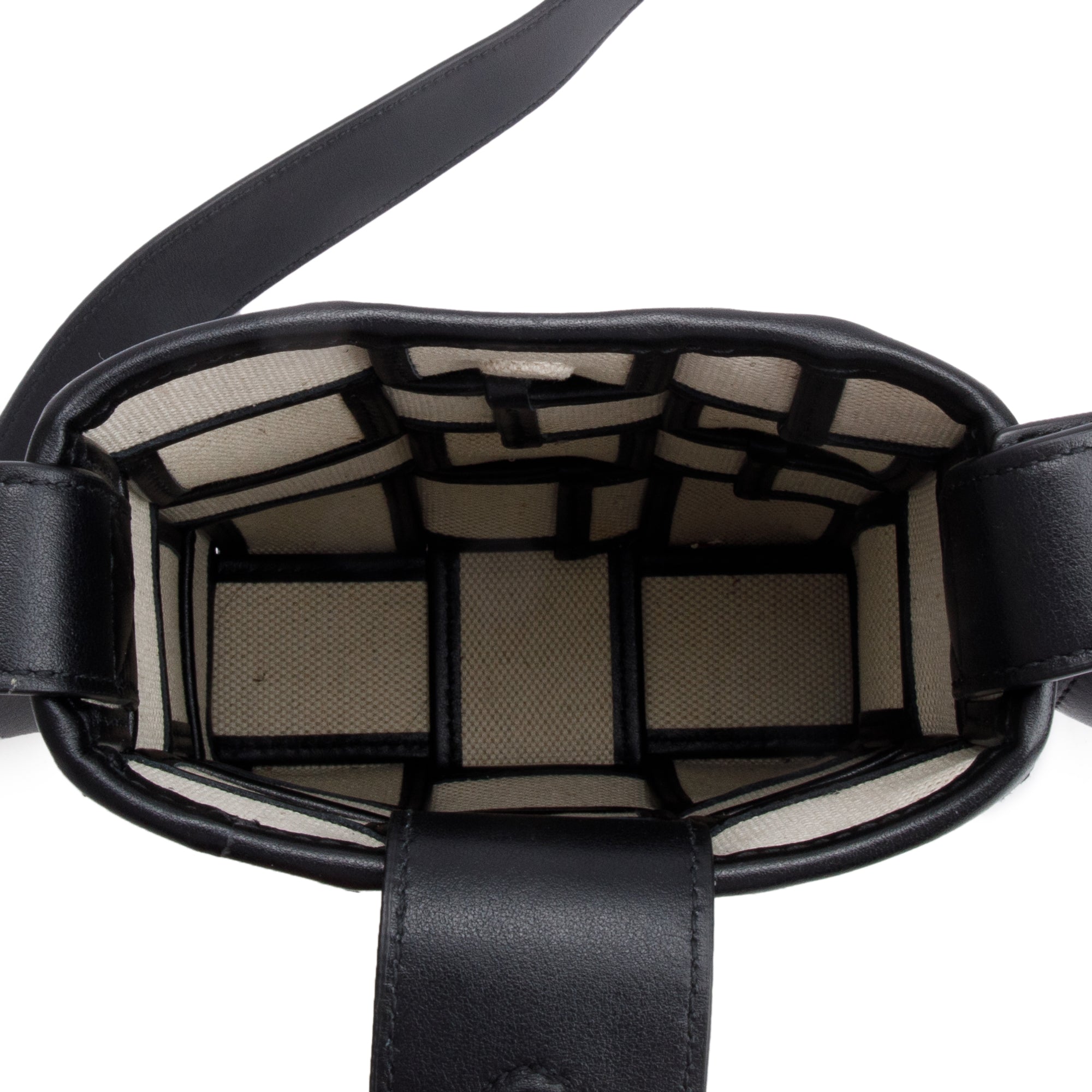 Bottega Veneta Neutral Intrecciato Canvas Leather Trim Small Cassette Bucket Bag w/ Box