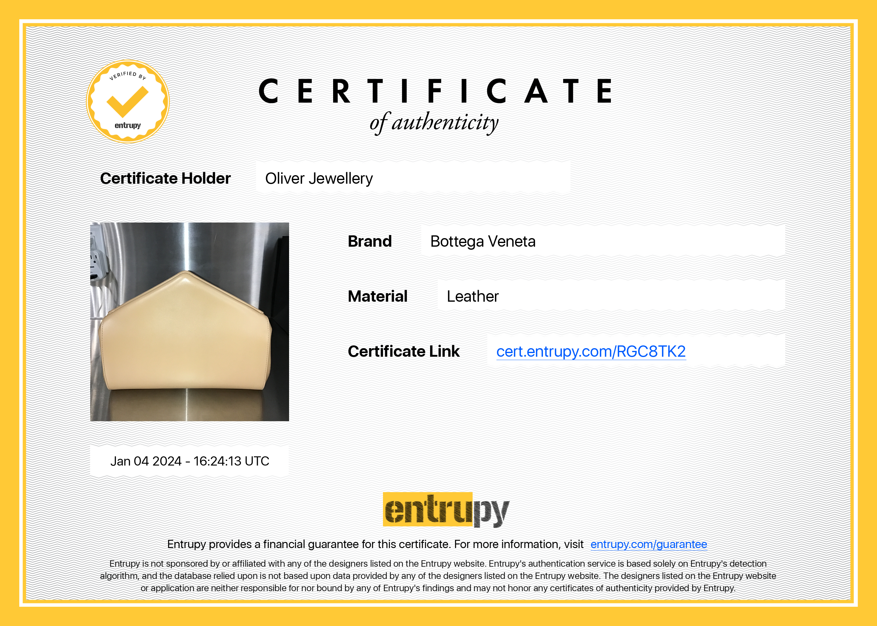 Bottega Veneta Neutral Leather The Tip Handle Bag