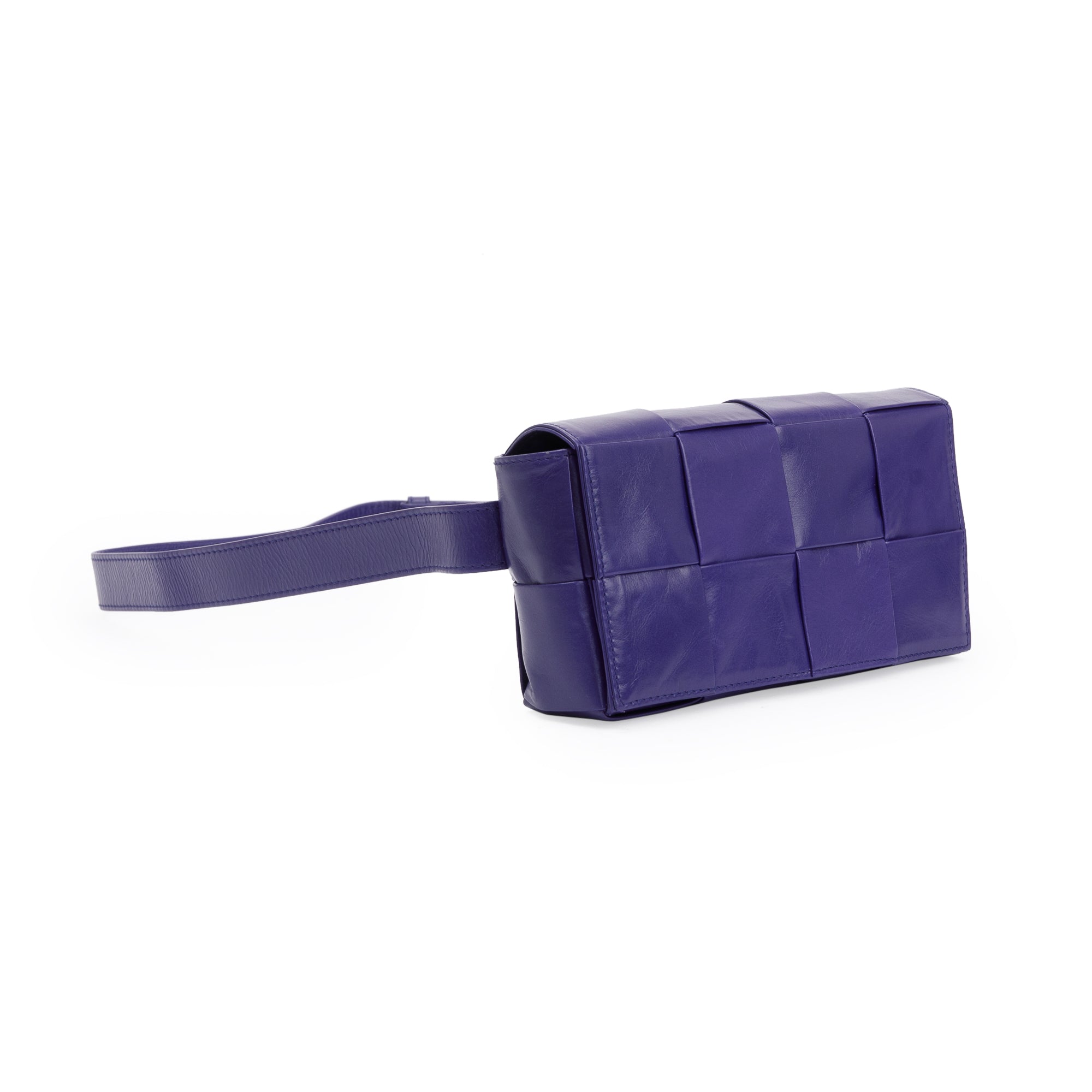 Bottega Veneta Purple Nappa Leather Intrecciato Cassette Belt Bag