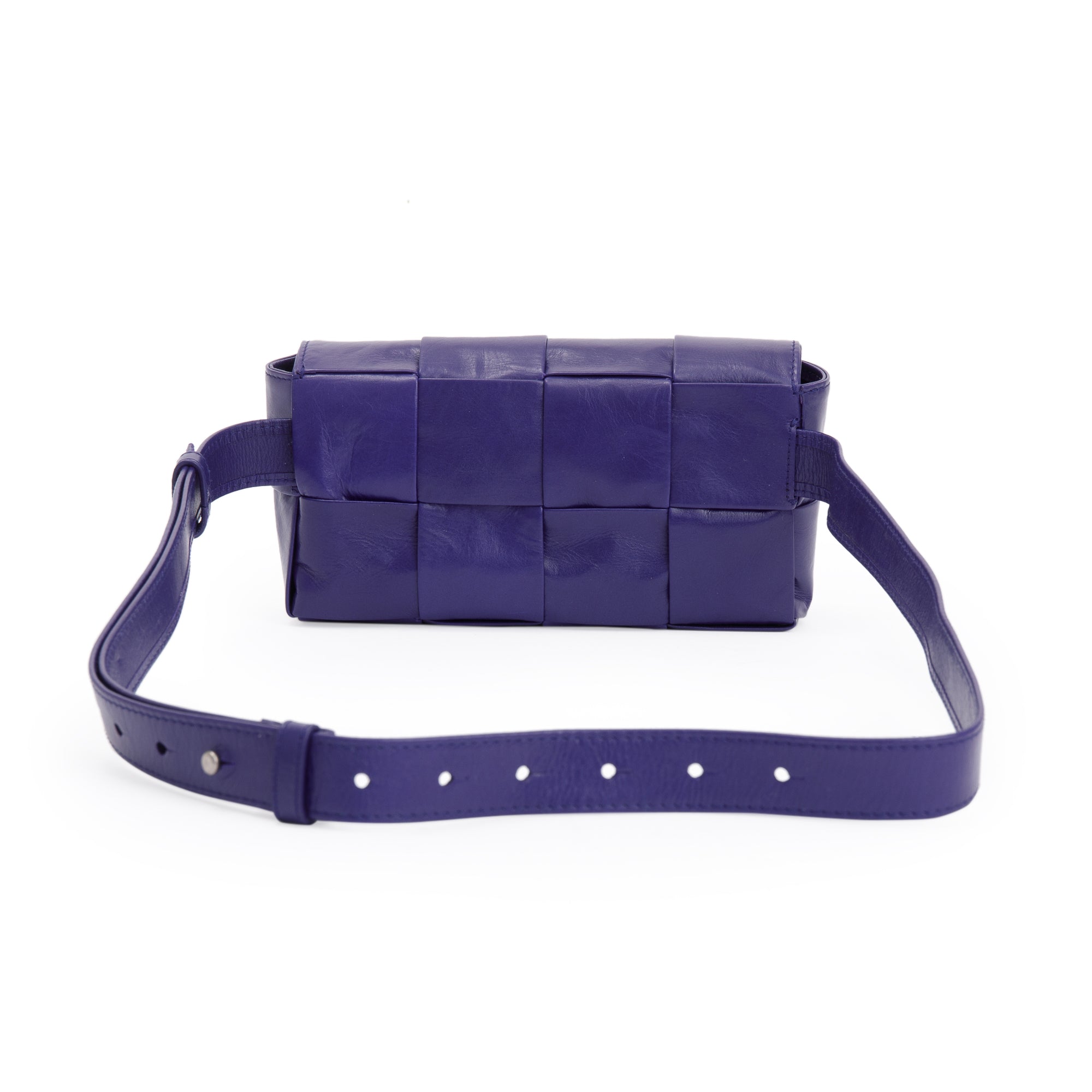 Bottega Veneta Purple Nappa Leather Intrecciato Cassette Belt Bag
