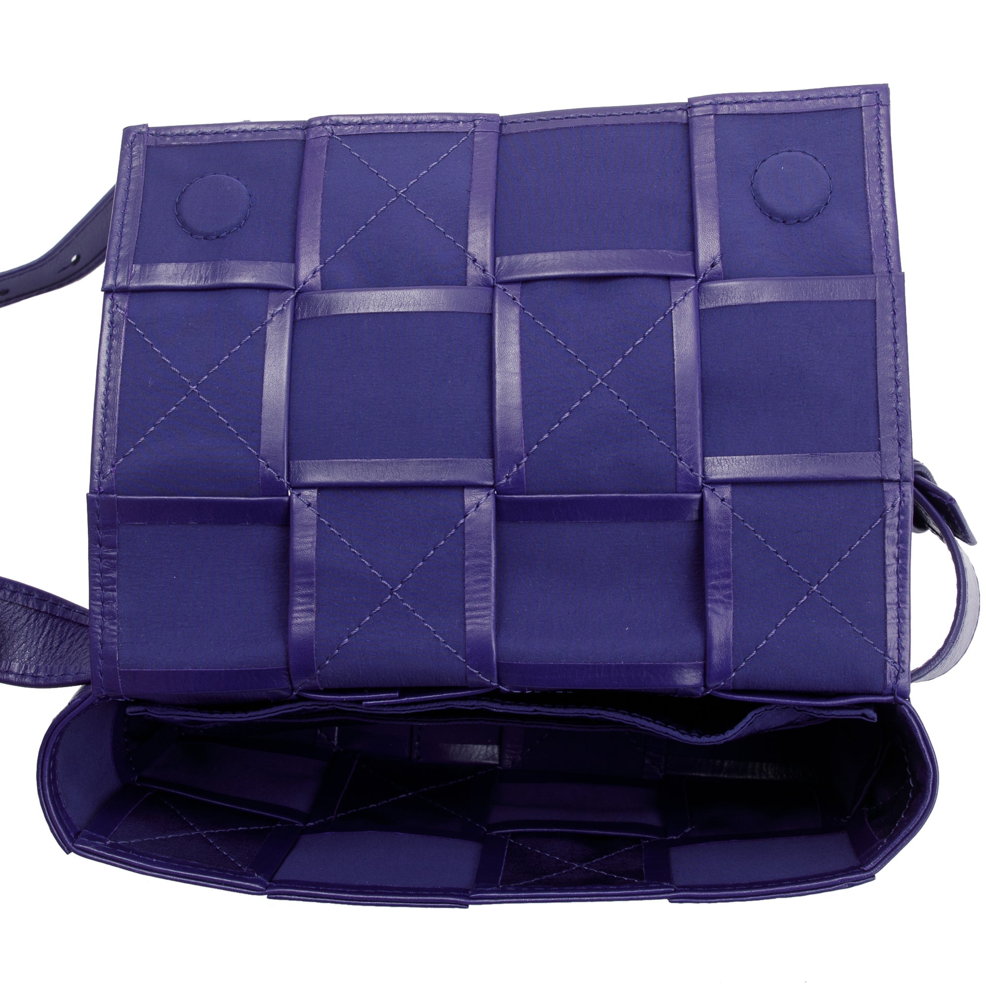 Bottega Veneta Purple Nappa Leather Intrecciato Cassette Belt Bag