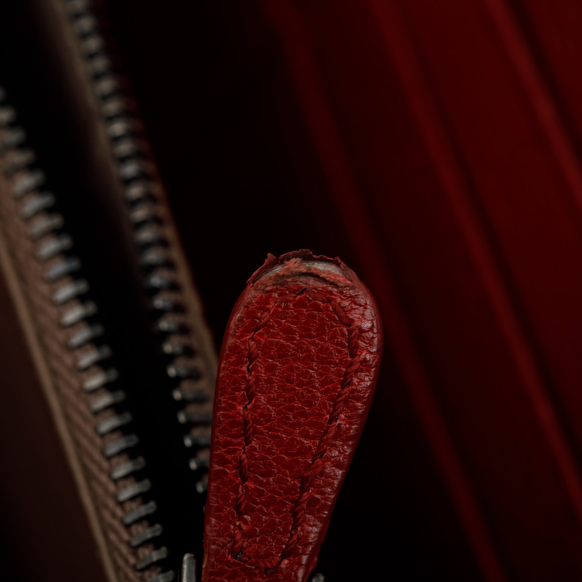 Bottega Veneta Red Intrecciato Leather Zip Around Wallet