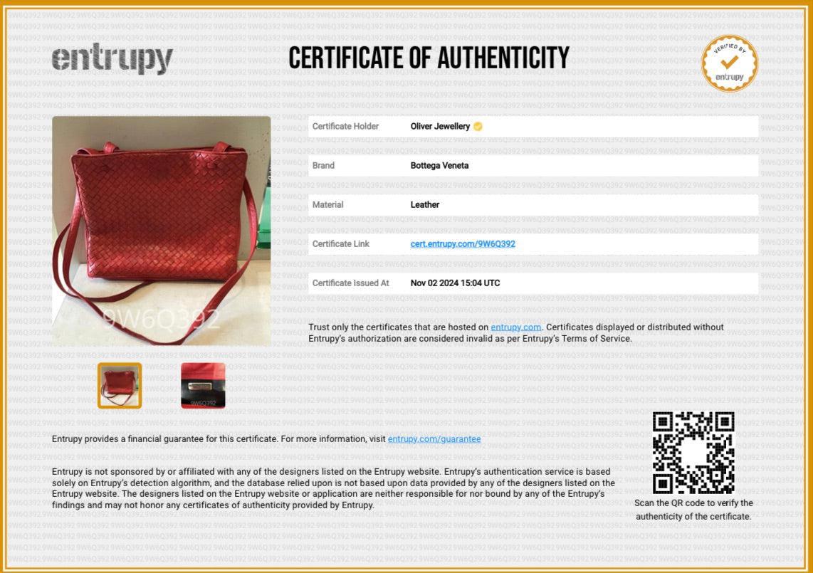 Bottega Veneta Red Intreciatto Tote