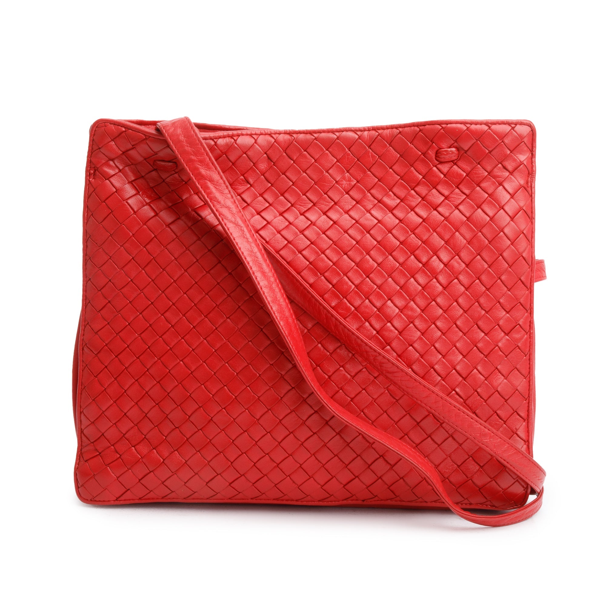 Bottega Veneta Red Intreciatto Tote
