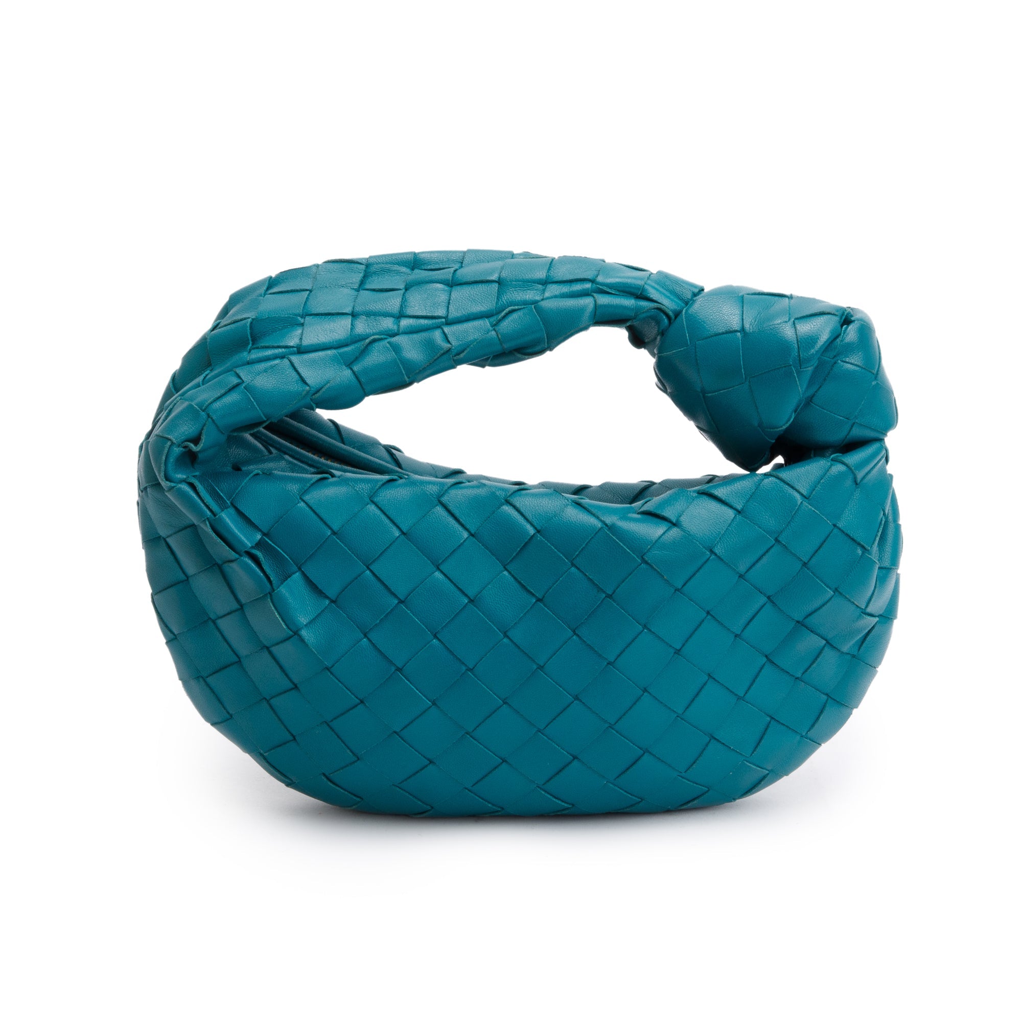 Bottega Veneta Turquoise Intrecciato Leather Mini Jodie Bag